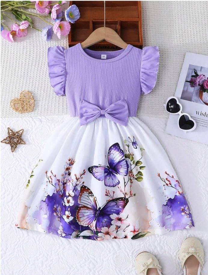     			SAPL Crepe Frock For Baby Girls ( Pack of 1 , Lavender )