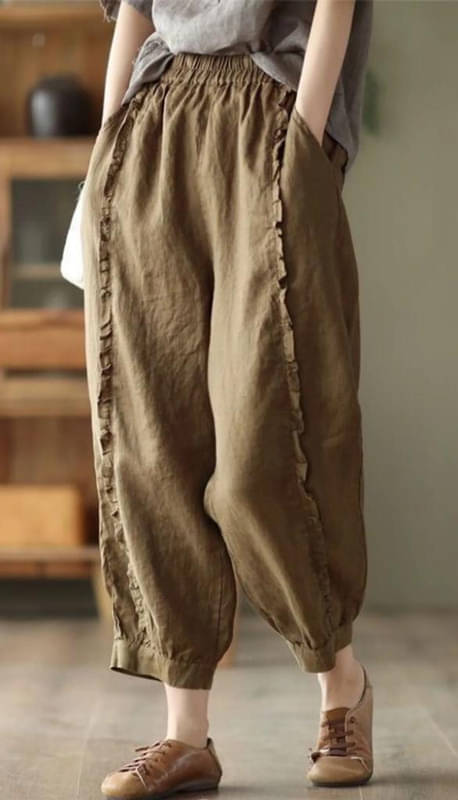    			SIDDHO HUM Women Cotton Casual Trousers ( Khaki )