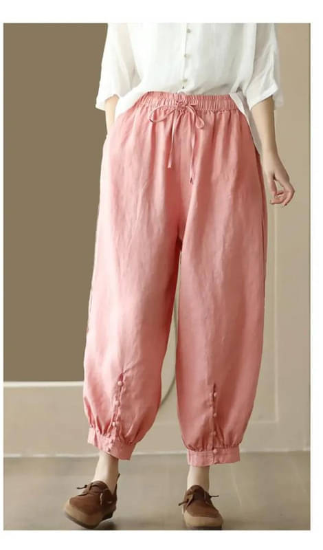     			SIDDHO HUM Women Cotton Casual Trousers ( Pink )