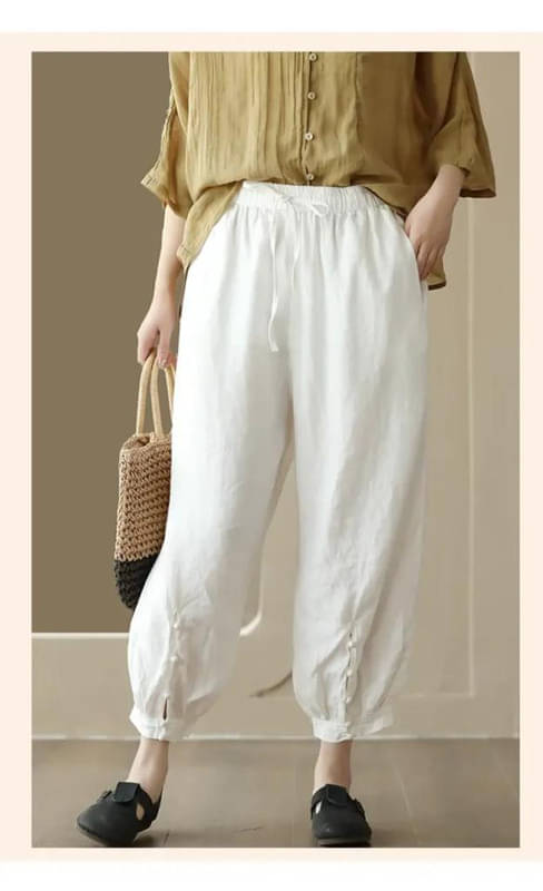     			SIDDHO HUM Women Cotton Casual Trousers ( White )