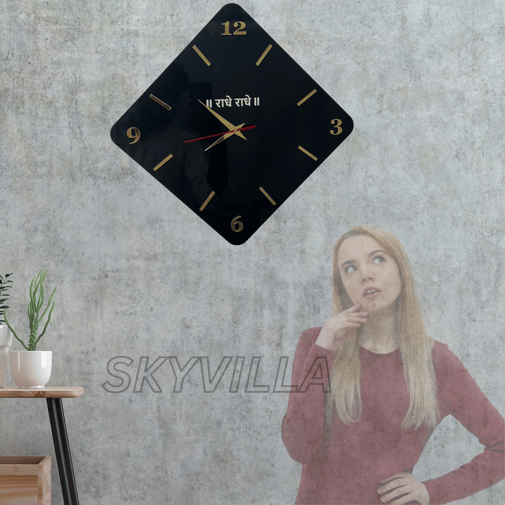     			SKYVILLA Rectangular Analog Wall Clock