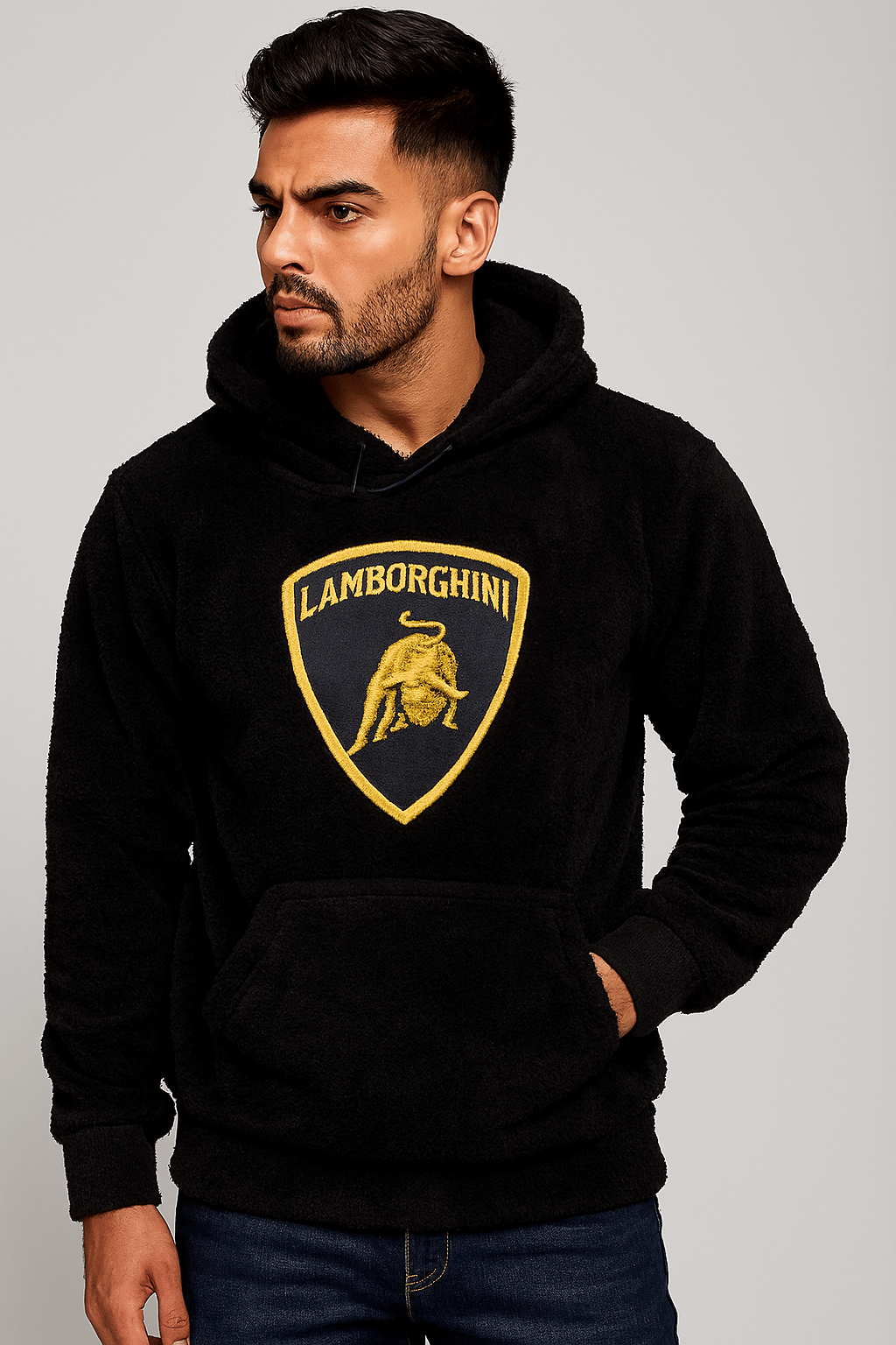     			THINK IT UP Woollen Hooded Men's Sweatshirt - Black ( Pack of 1 )
