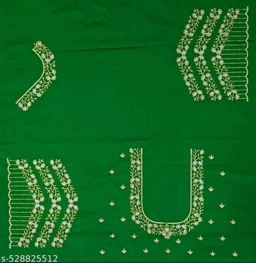 The White Rabbit Cotton Unstitched Unstitched Women's Blouse ( Green ) The White Rabbit Cotton Unstitched Unstitched Women's Blouse ( Green )