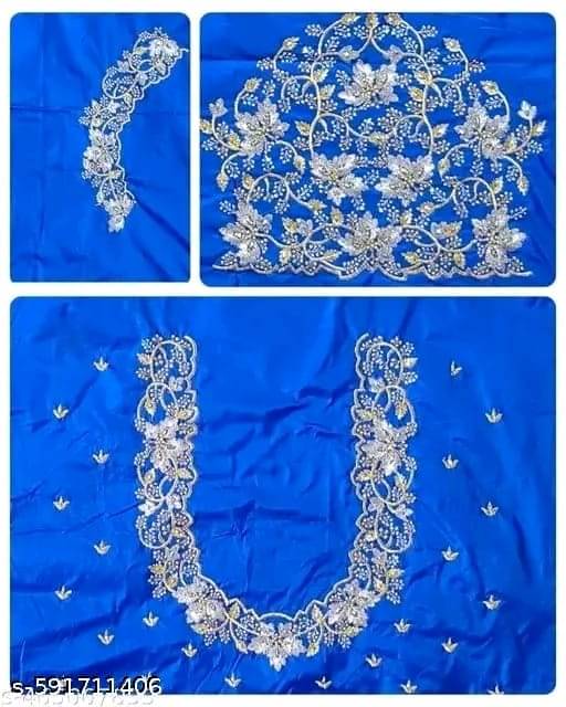 The White Rabbit Cotton Unstitched Unstitched Women's Blouse ( Blue ) The White Rabbit Cotton Unstitched Unstitched Women's Blouse ( Blue )