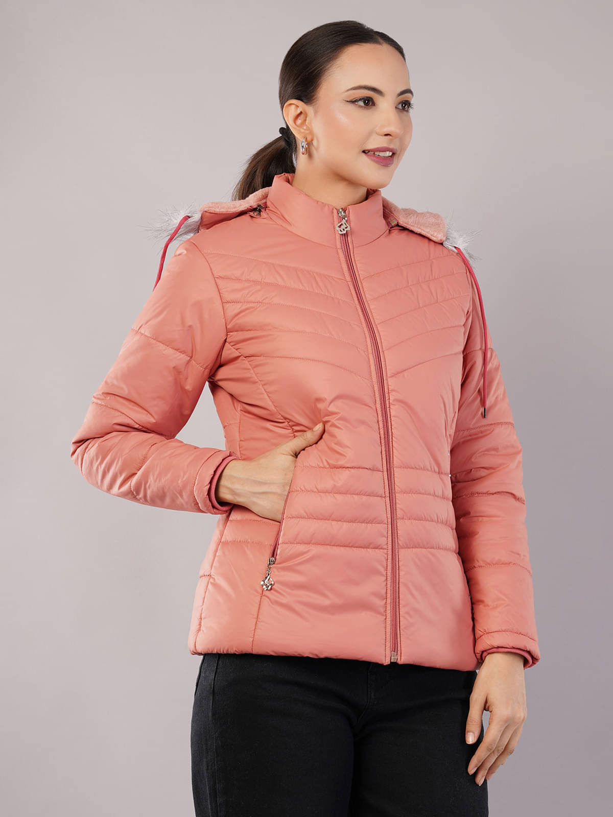 VILAZO Women Bomber Jacket ( Peach ) VILAZO Women Bomber Jacket ( Peach )