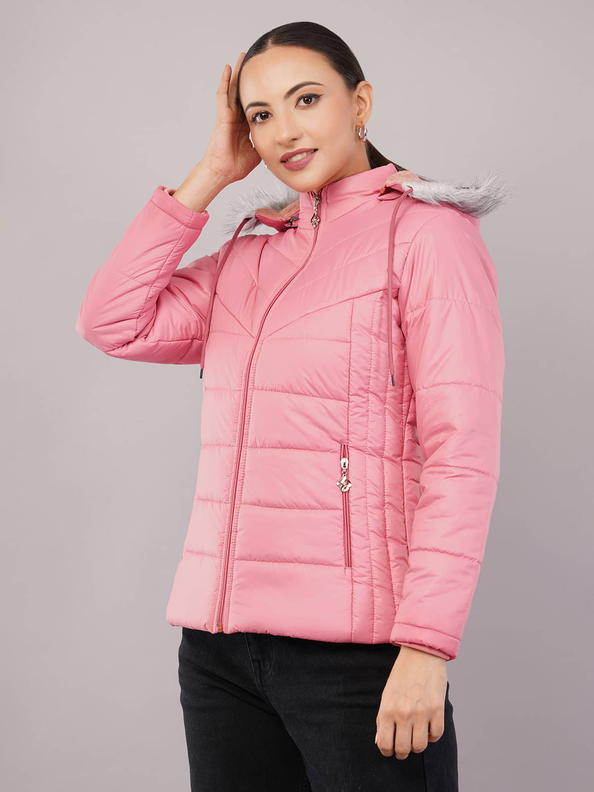     			VILAZO - Polyester Blend Pink Bomber Jackets Pack of 1