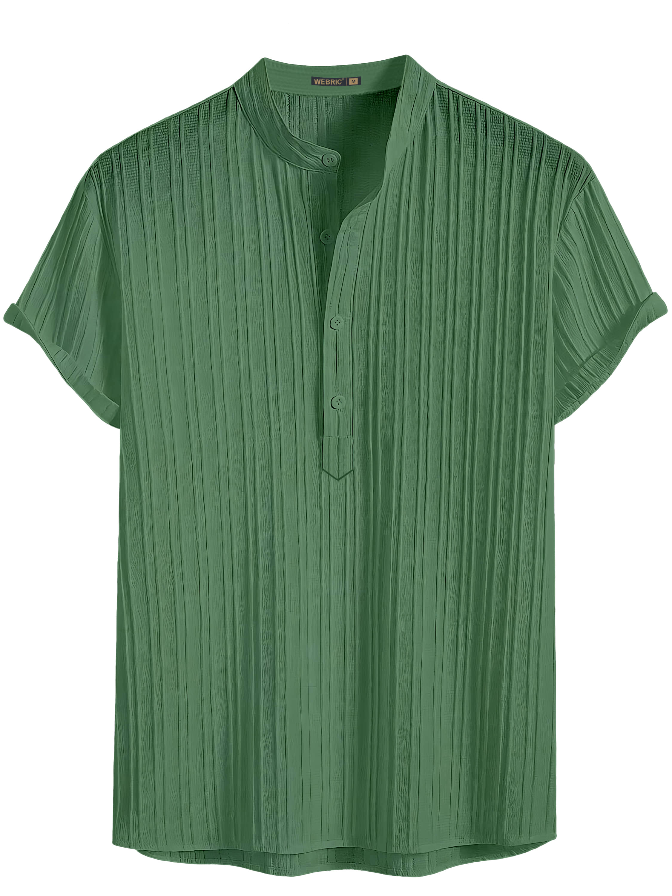 WEBRIC Cotton Blend Striped Shirt Style Kurta For Men ( Green ) - Kurtas & Kurta Sets | Buy online on ZillyBuy