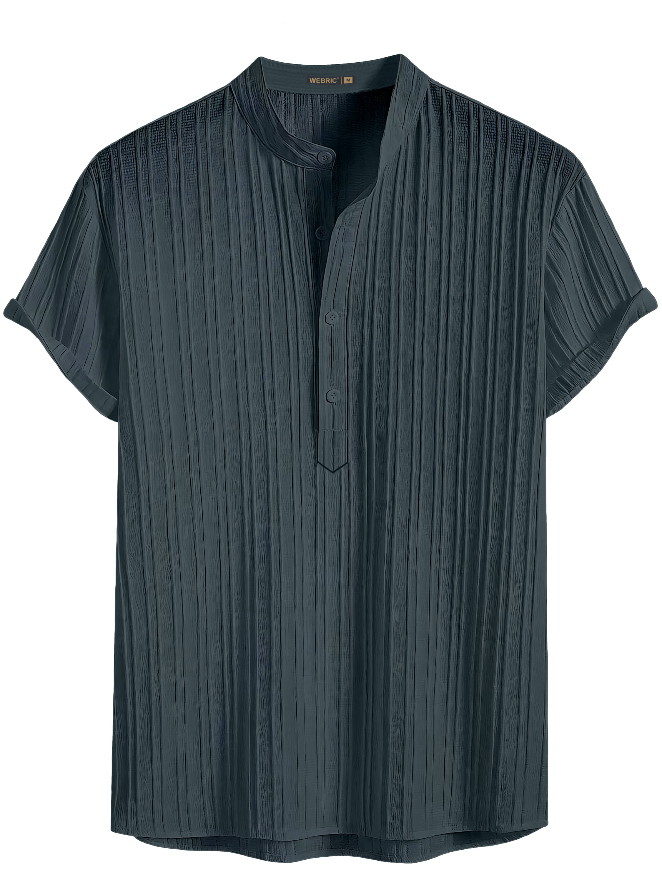 WEBRIC Grey Cotton Blend Men's Shirt Style Kurta ( Pack of 1 ) WEBRIC Grey Cotton Blend Men's Shirt Style Kurta ( Pack of 1 )