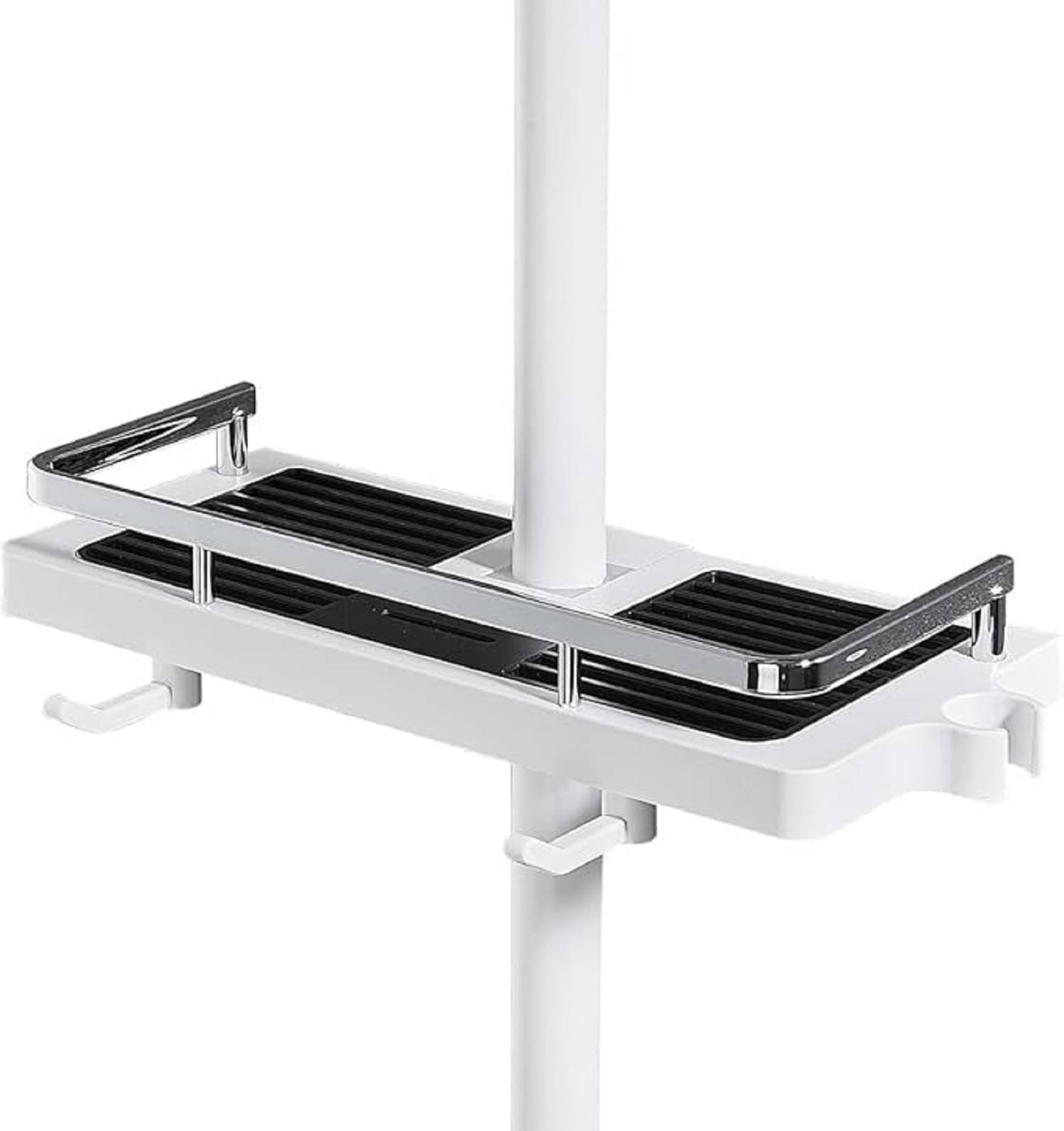     			bathroom shelf, shower caddy, shower organizer, bathroom rack, adjustable shower shelf, shampoo holder, soap holder, riser rail basket, bathroom storage, shower head rack, bathroom accessories, pole mounted shower shelf, bathroom shower caddy