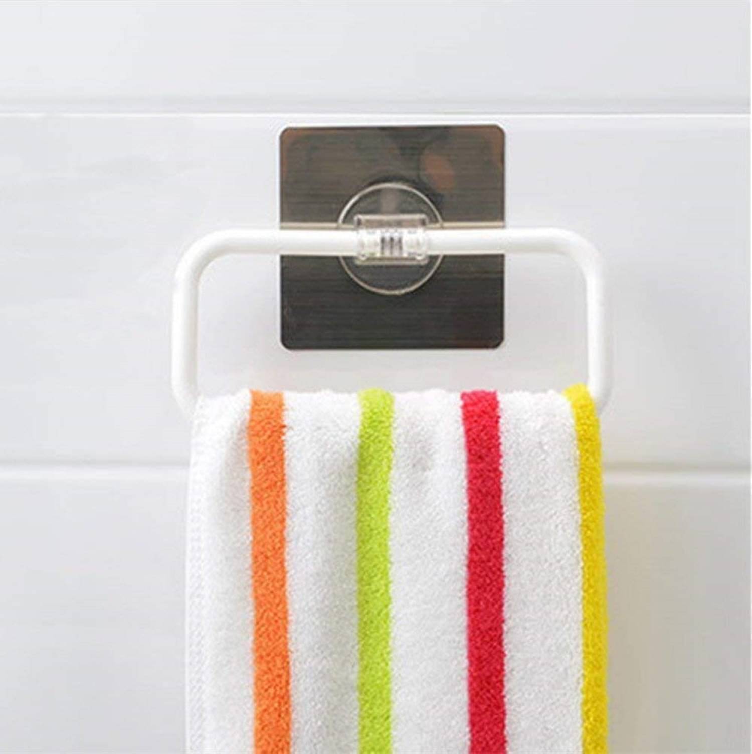     			towel holder, towel ring, self adhesive towel hanger, magic sticker towel ring, plastic towel holder, wall mount napkin hanger, bathroom towel rack, towel stand for bathroom, wash basin towel holder, kitchen napkin hanger, no drill towel hook, towel clip