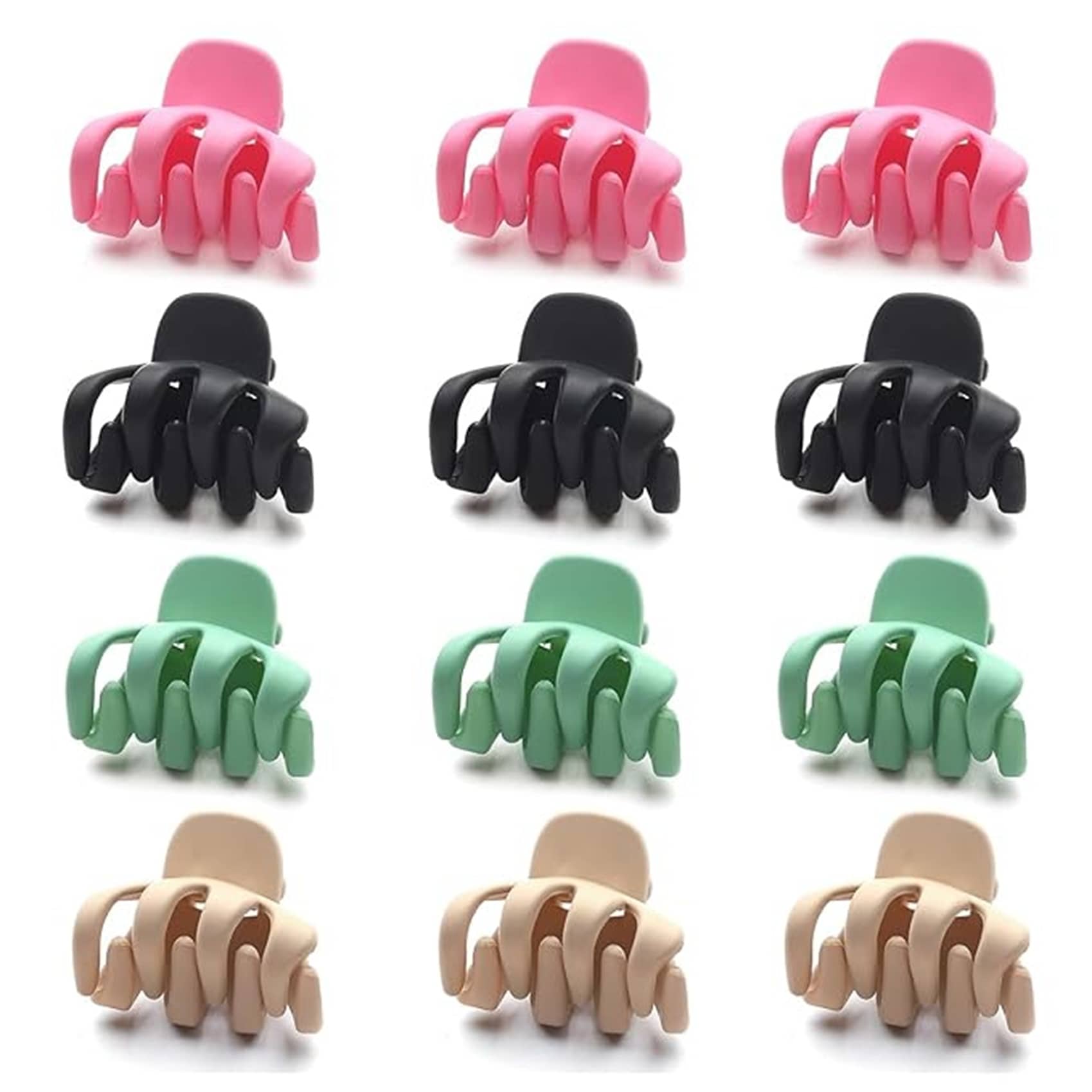12 Pcs Hair Clutcher Set | Strong Grip Hair Clips for Women & Girls | Stylish Matte Finish Flower & Claw Clips for Daily Use, Party & Casual Hairstyles | Durable, Lightweight & Comfortable (matte hair cluther) - Jewellery Sets | Buy online on ZillyBuy