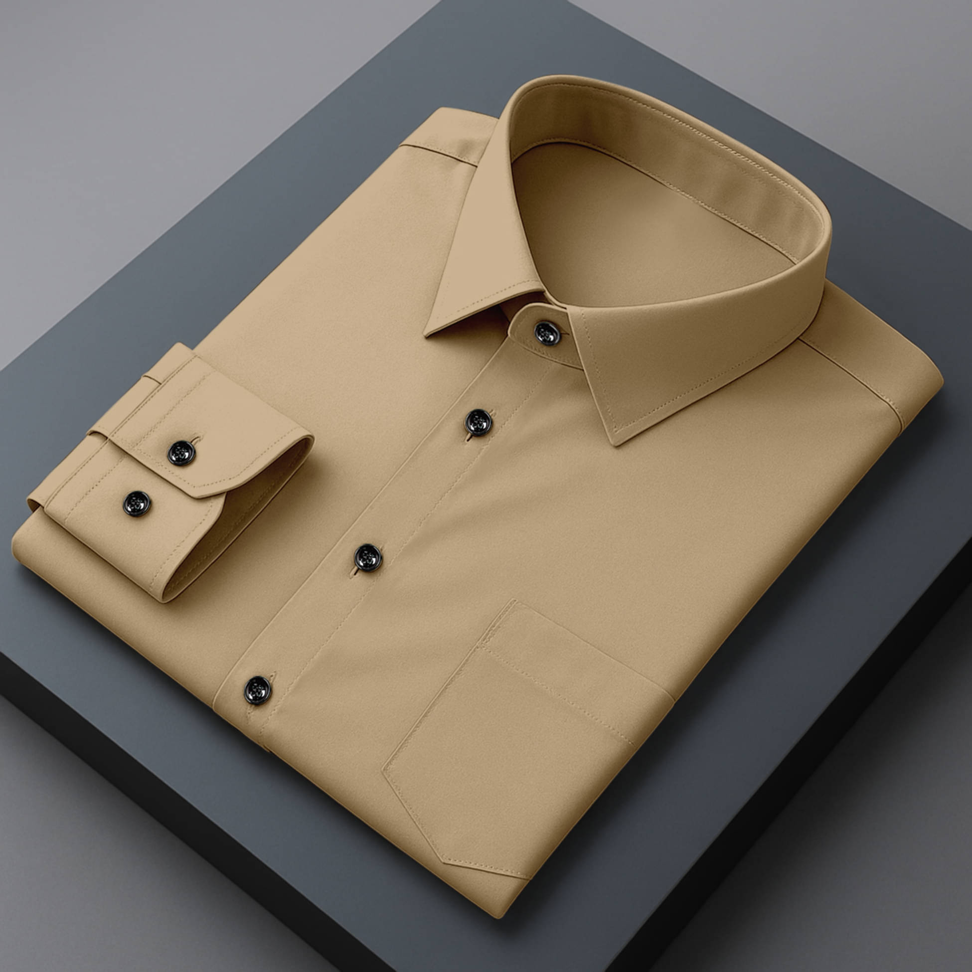 AITAVIK OVERSEAS Poly Cotton Regular Fit Solids Full Sleeves Men's Casual Shirt - Beige ( Pack of 1 )     			AITAVIK OVERSEAS Poly Cotton Regular Fit Solids Full Sleeves Men's Casual Shirt - Beige ( Pack of 1 )