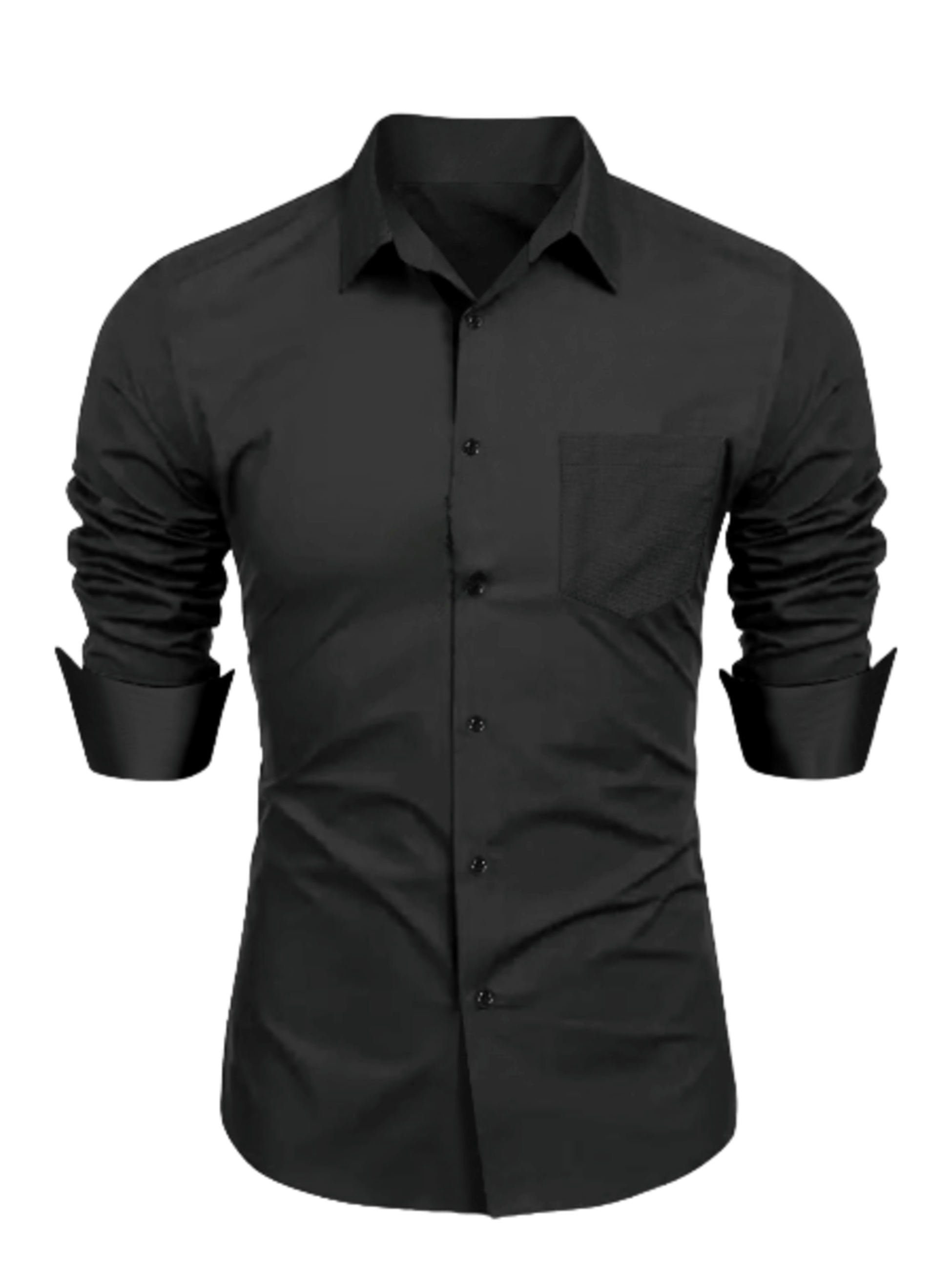     			AITAVIK OVERSEAS Poly Cotton Regular Fit Solids Full Sleeves Men's Casual Shirt - Black ( Pack of 1 )
