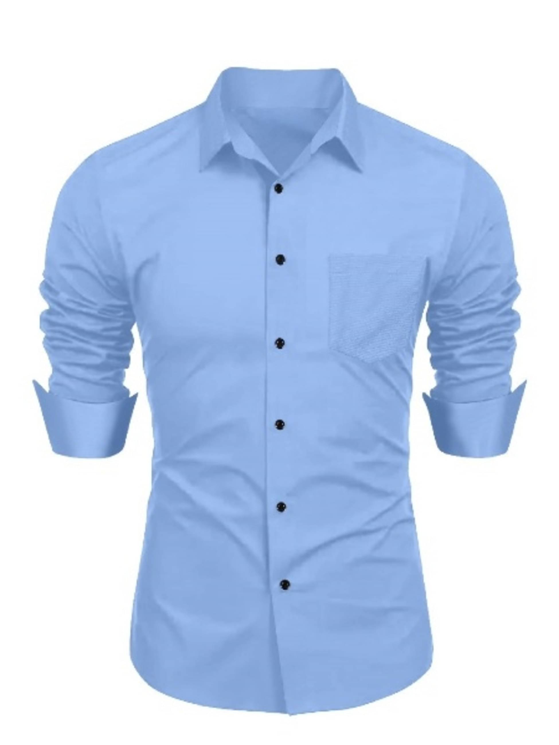     			AITAVIK OVERSEAS Poly Cotton Regular Fit Solids Full Sleeves Men's Casual Shirt - Aqua Blue ( Pack of 1 )