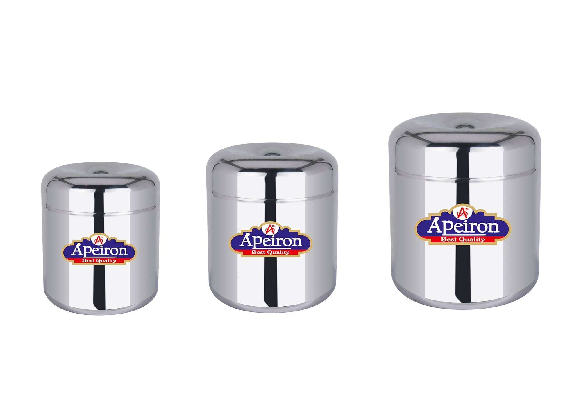     			APEIRON Canister No. 7 8 9 Steel Silver Utility Container ( Set of 3 )