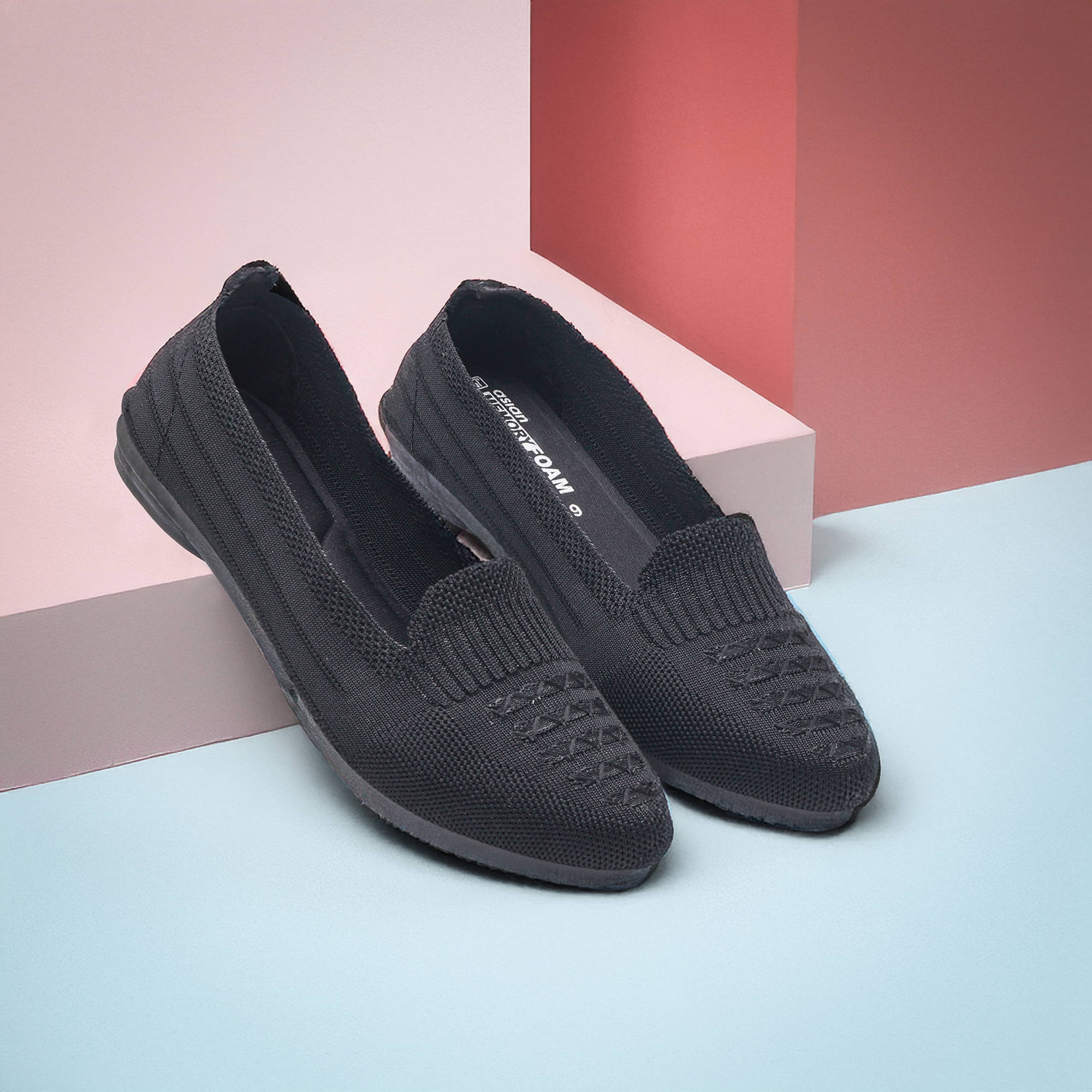     			ASIAN Black Women's Casual Ballerinas