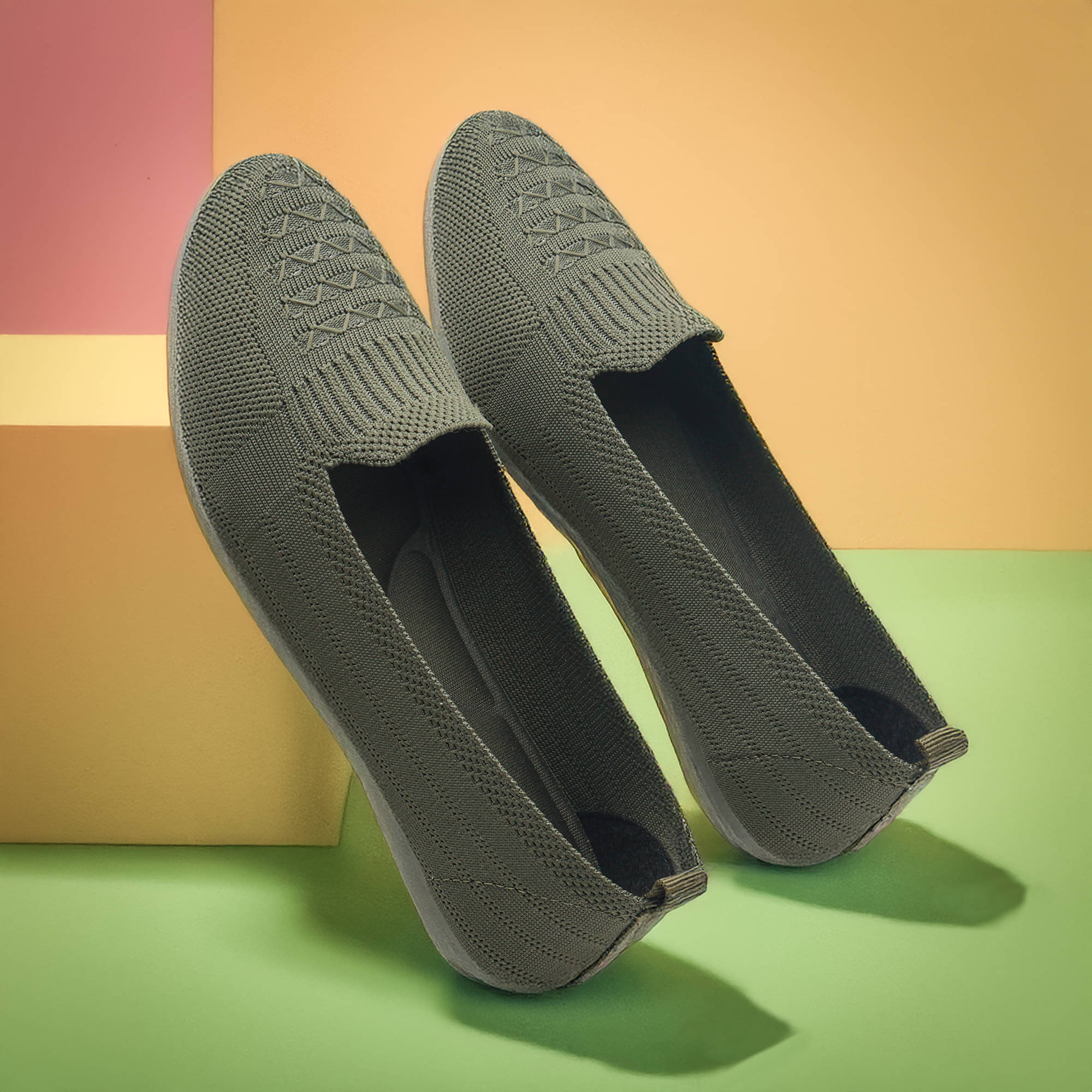     			ASIAN Olive Women's Casual Ballerinas