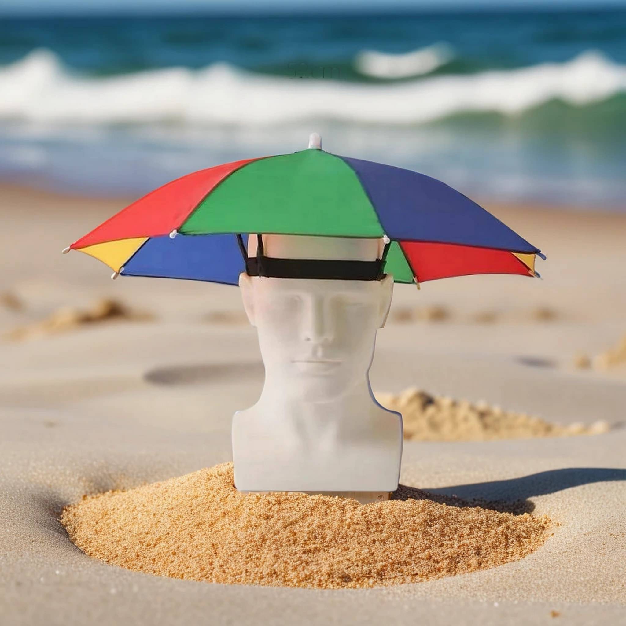     			Adorazone 1 Fold Manual Hat Headwear Umbrella ( Multi , Rainbow Design )