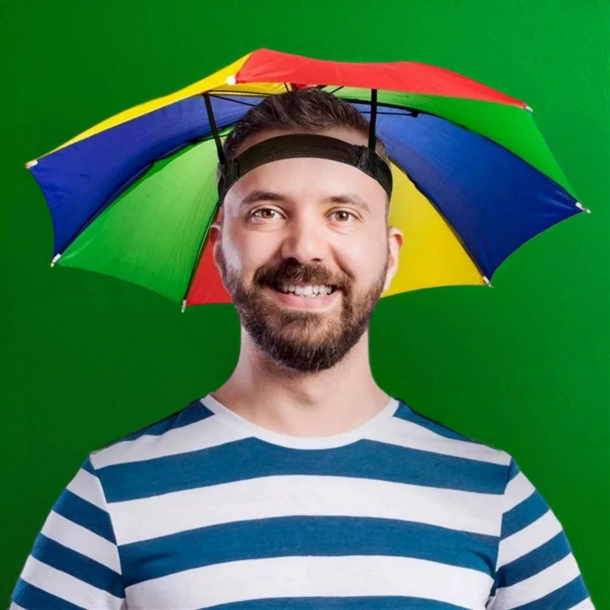 Adorazone 1 Fold Manual Hat Headwear Umbrella ( Multi , Rainbow Design ) Adorazone 1 Fold Manual Hat Headwear Umbrella ( Multi , Rainbow Design )
