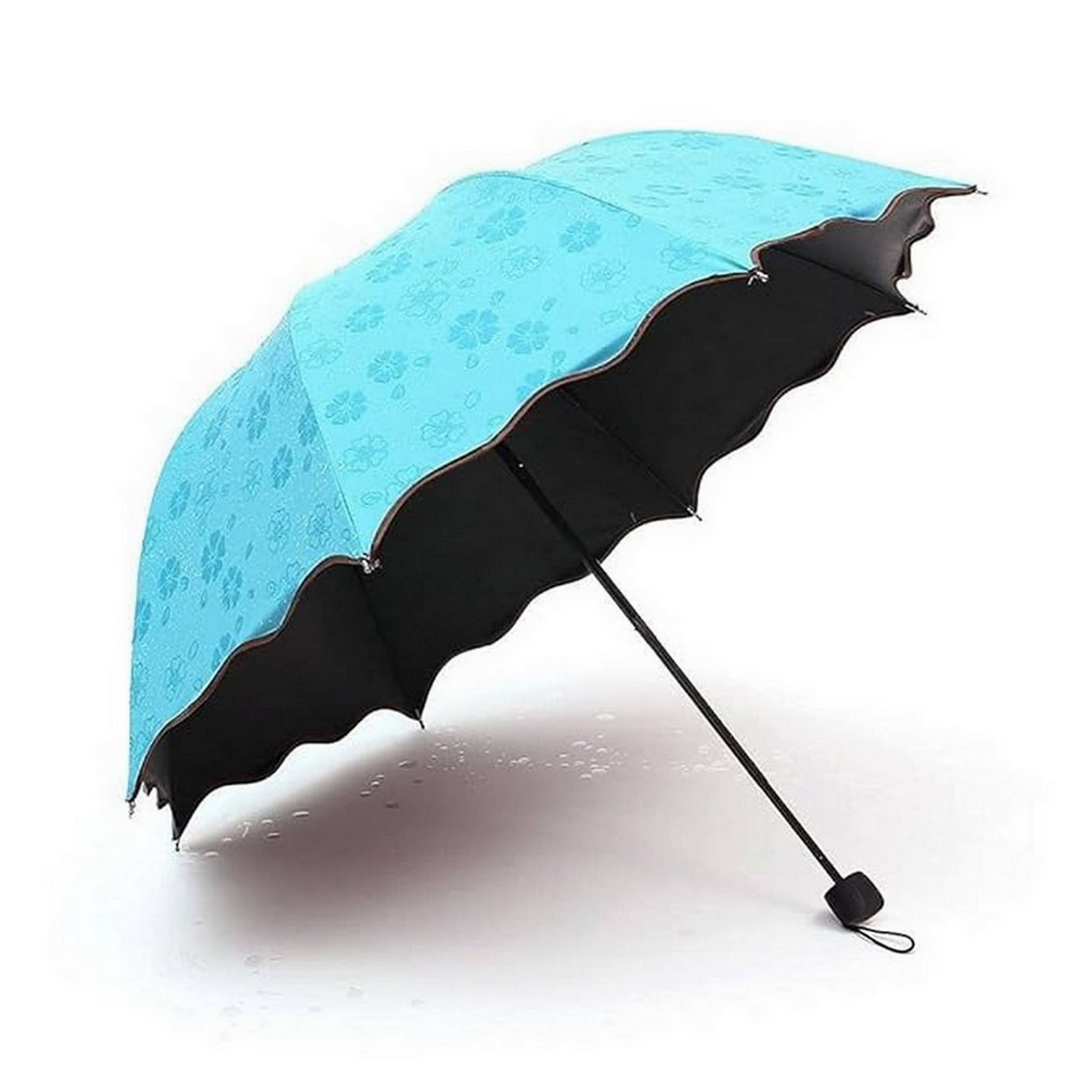     			Adorazone 3 Fold Manual Umbrella For Rain Sun Wind ( Blue , Printed )