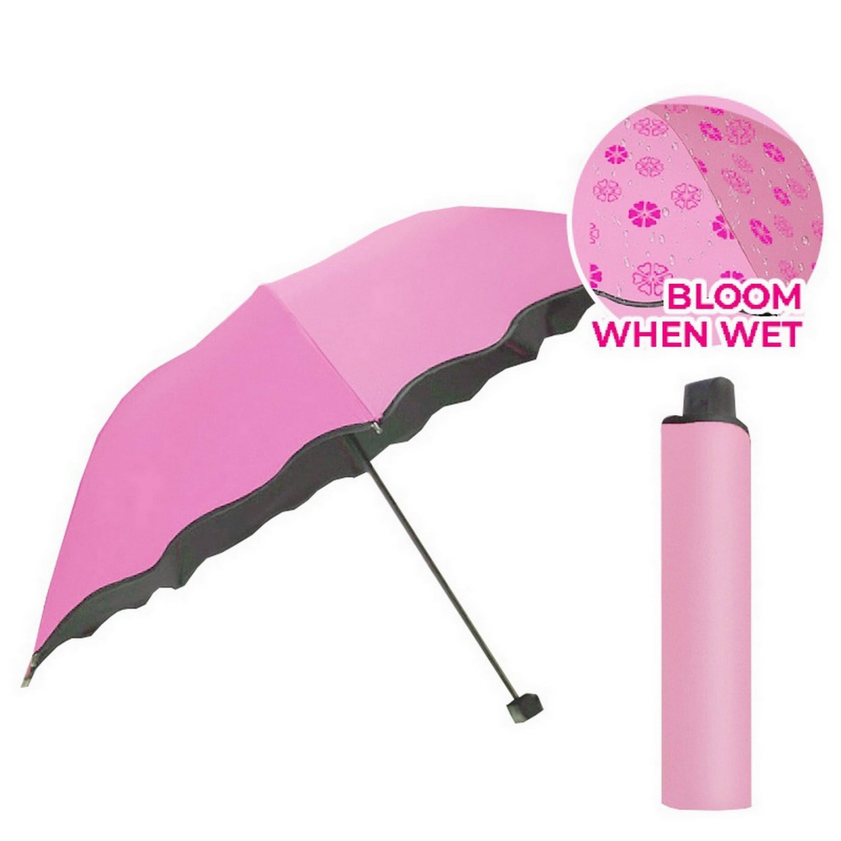     			Adorazone 3 Fold Manual Umbrella For Rain Sun Wind ( Pink , Printed )