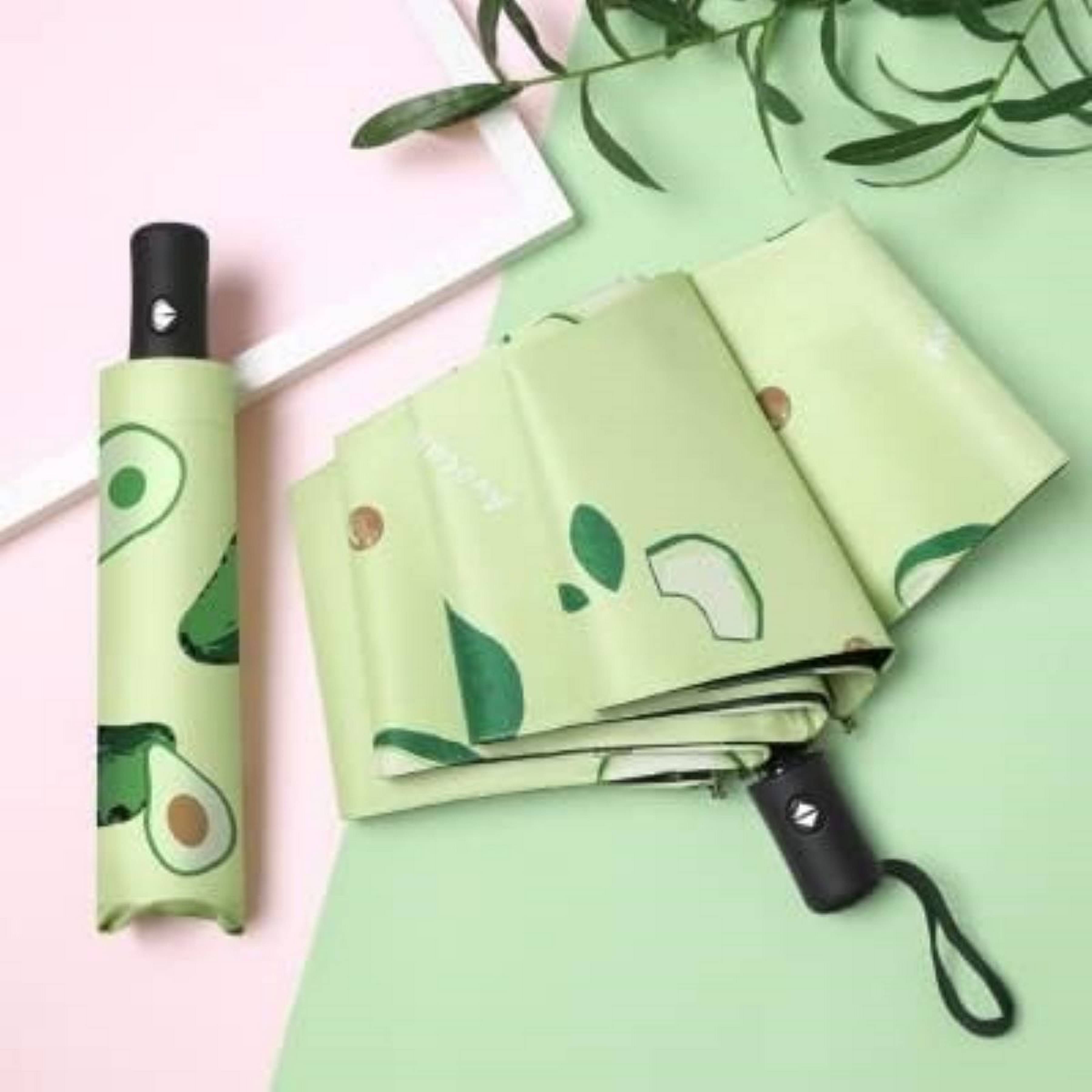     			Adorazone 3 Fold Manual Umbrella For Rain Sun Wind ( Green , Printed )