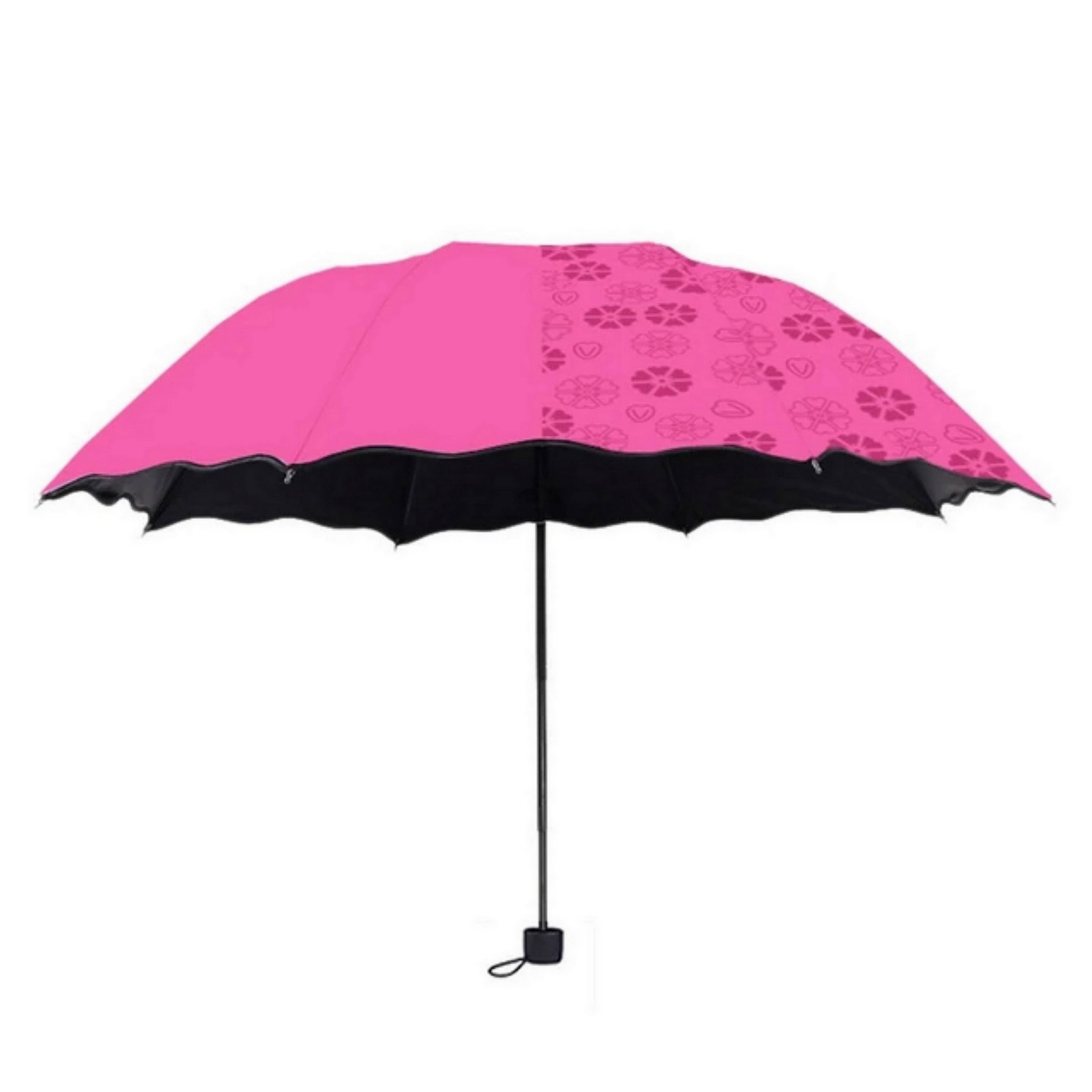 Adorazone 3 Fold Manual Umbrella For Rain Sun Wind ( Pink , Printed ) Adorazone 3 Fold Manual Umbrella For Rain Sun Wind ( Pink , Printed )