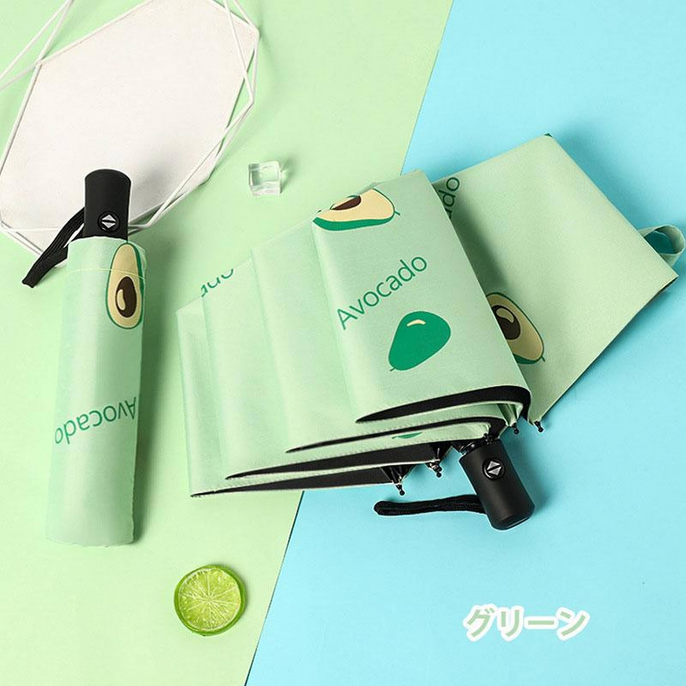     			Adorazone 3 Fold Manual Umbrella For Rain Sun Wind ( Green , Printed )
