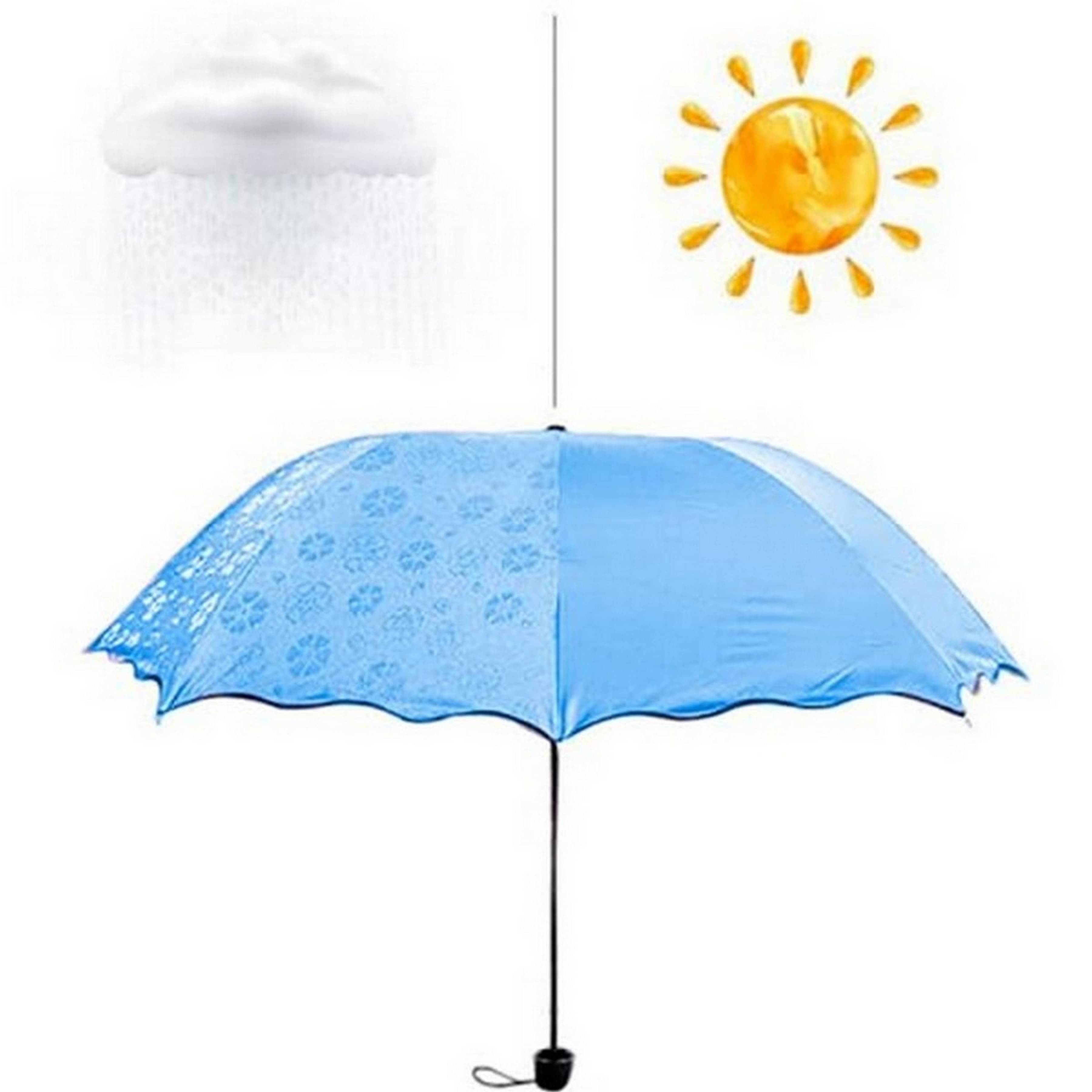 Adorazone 3 Fold Manual Umbrella For Rain Sun Wind ( Blue , Printed ) Adorazone 3 Fold Manual Umbrella For Rain Sun Wind ( Blue , Printed )
