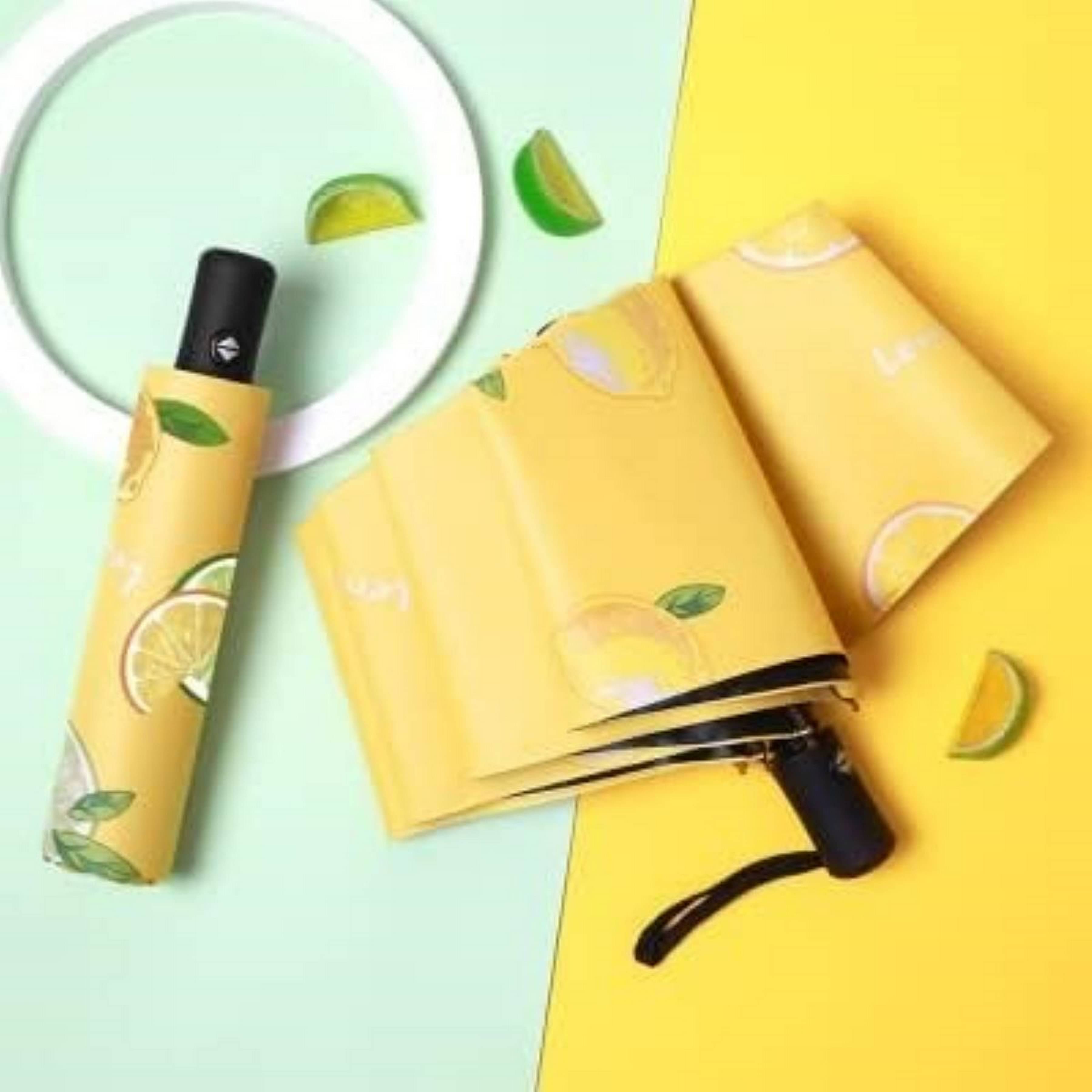    			Adorazone 3 Fold Manual Umbrella For Rain Sun Wind ( Yellow , Printed )