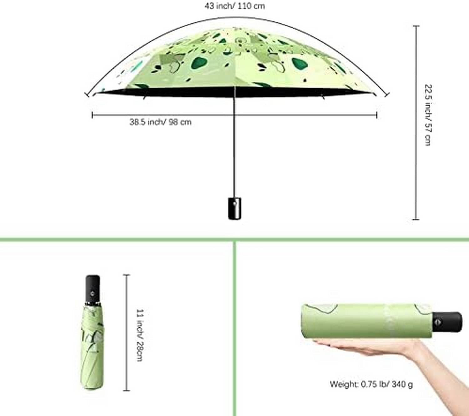 Adorazone 3 Fold Manual Umbrella For Rain Sun Wind ( Green , Printed ) Adorazone 3 Fold Manual Umbrella For Rain Sun Wind ( Green , Printed )