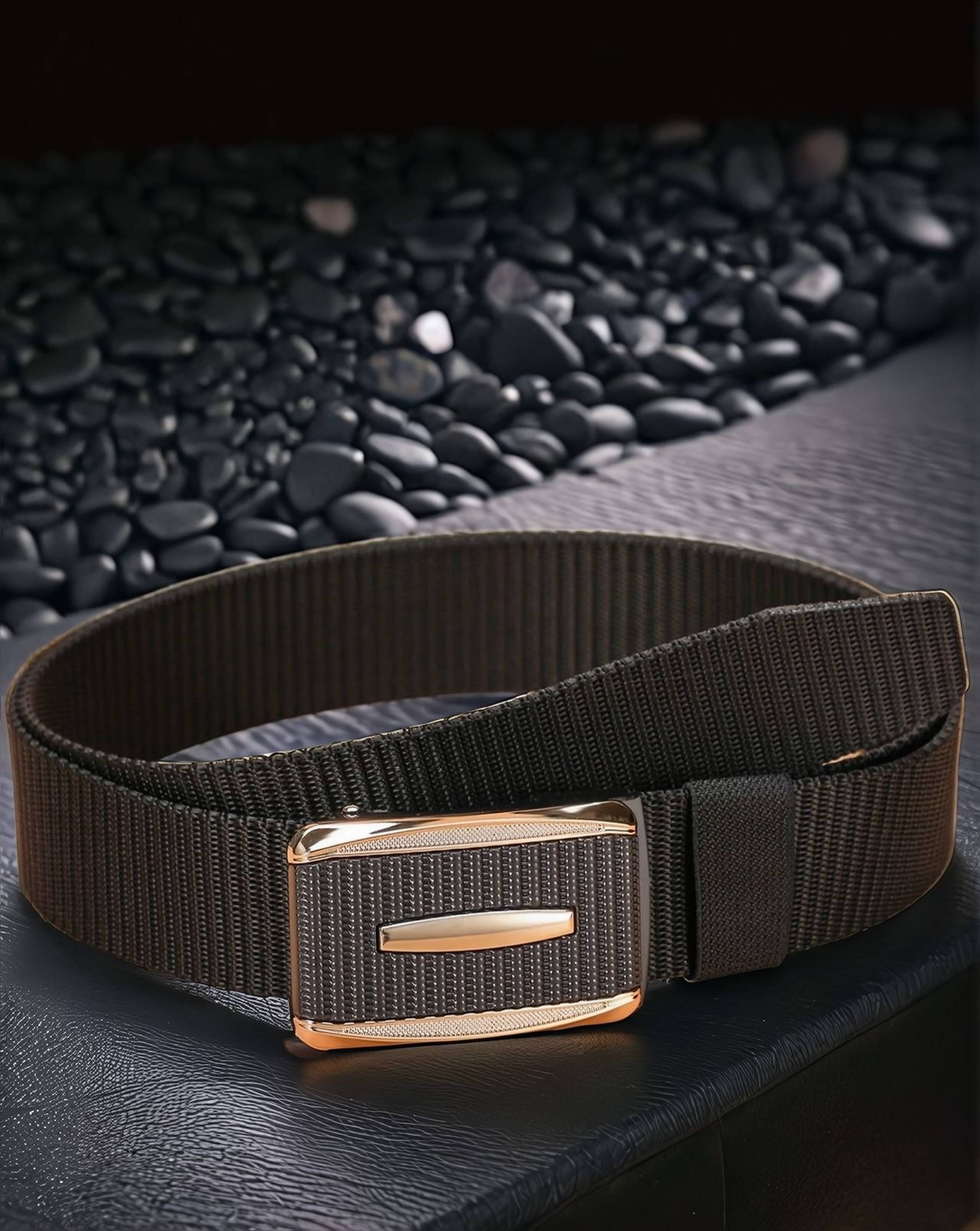     			Adorazone - Black Polyester Men's Casual Belt ( Pack of 1 )