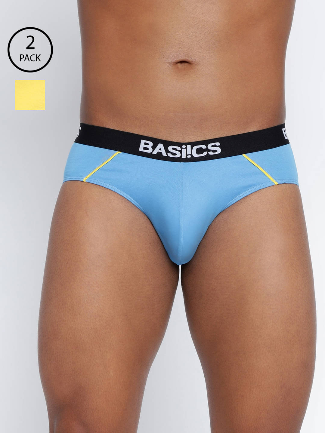 BASIICS By La Intimo Pack of 2 Cotton Blend Briefs For Men's ( Multi )     			BASIICS By La Intimo Pack of 2 Cotton Blend Briefs For Men's ( Multi )