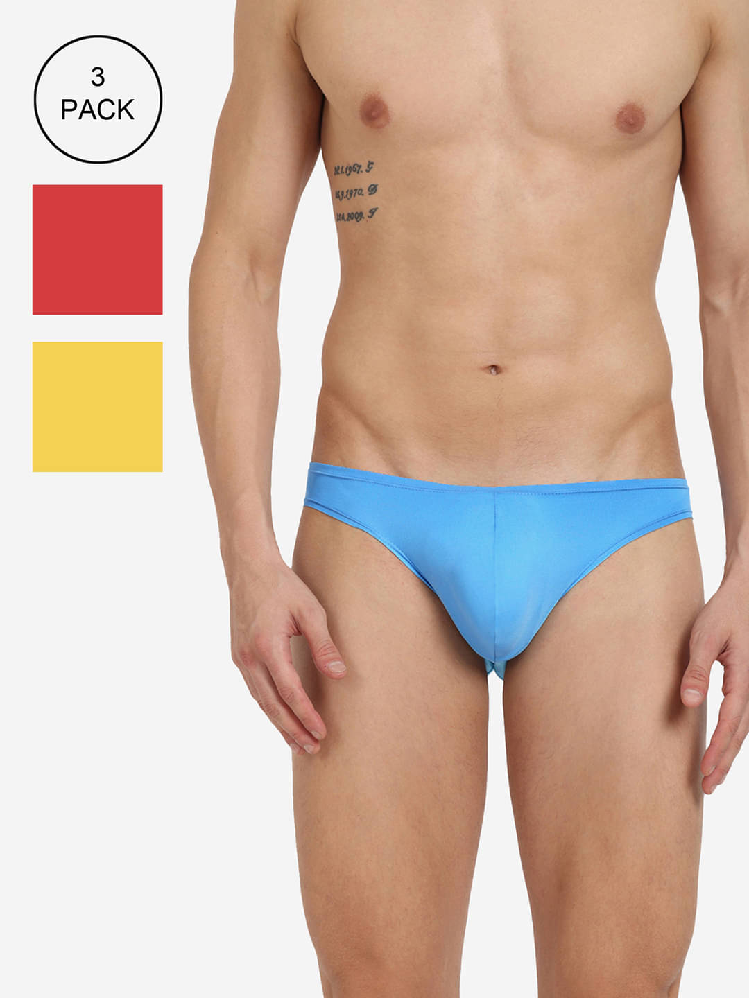 BASIICS By La Intimo Pack of 3 Polyester Briefs For Men's ( Multicolor ) BASIICS By La Intimo Pack of 3 Polyester Briefs For Men's ( Multicolor )