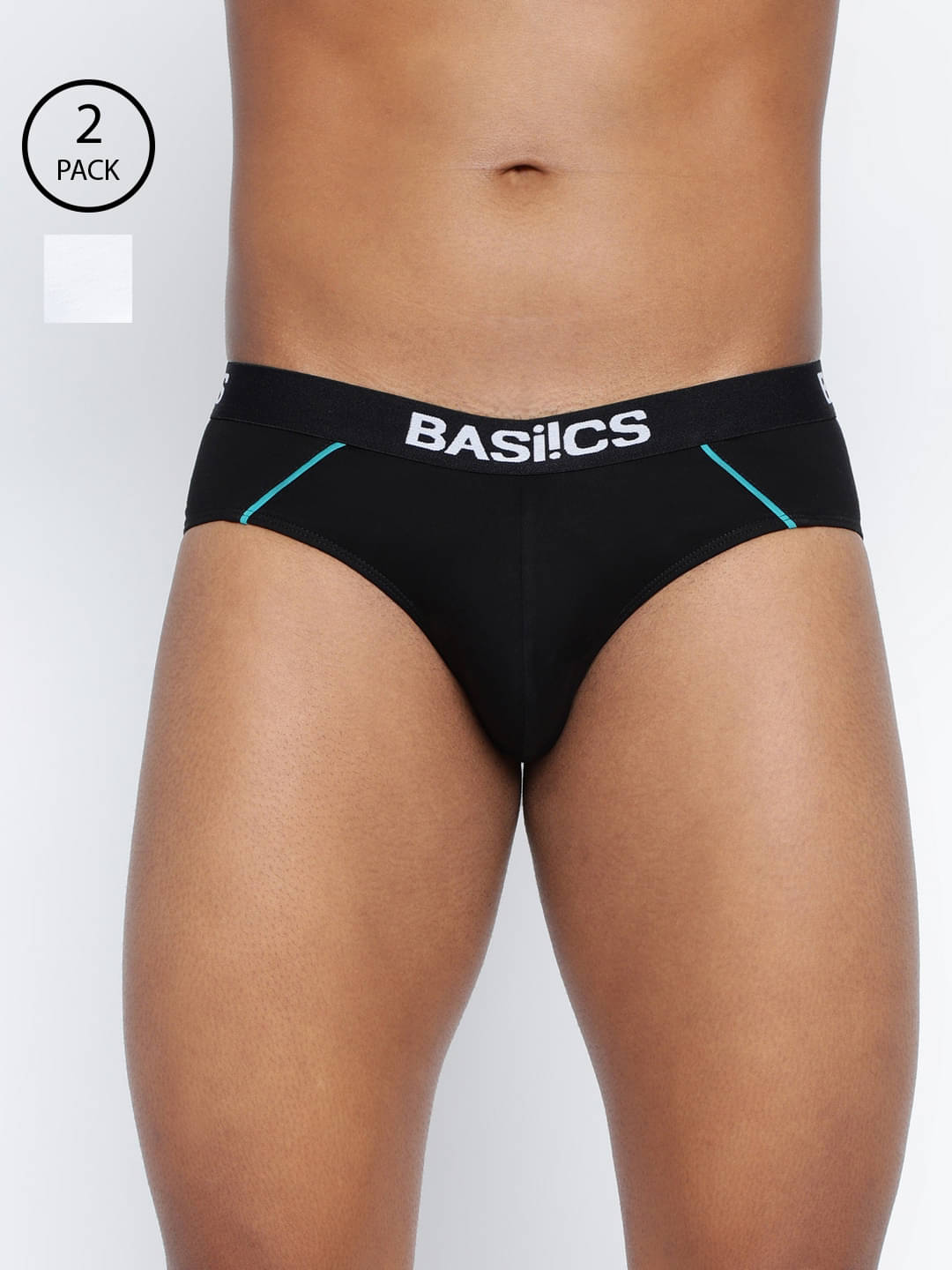BASIICS By La Intimo Pack of 2 Cotton Blend Briefs For Men's ( Multi )     			BASIICS By La Intimo Pack of 2 Cotton Blend Briefs For Men's ( Multi )