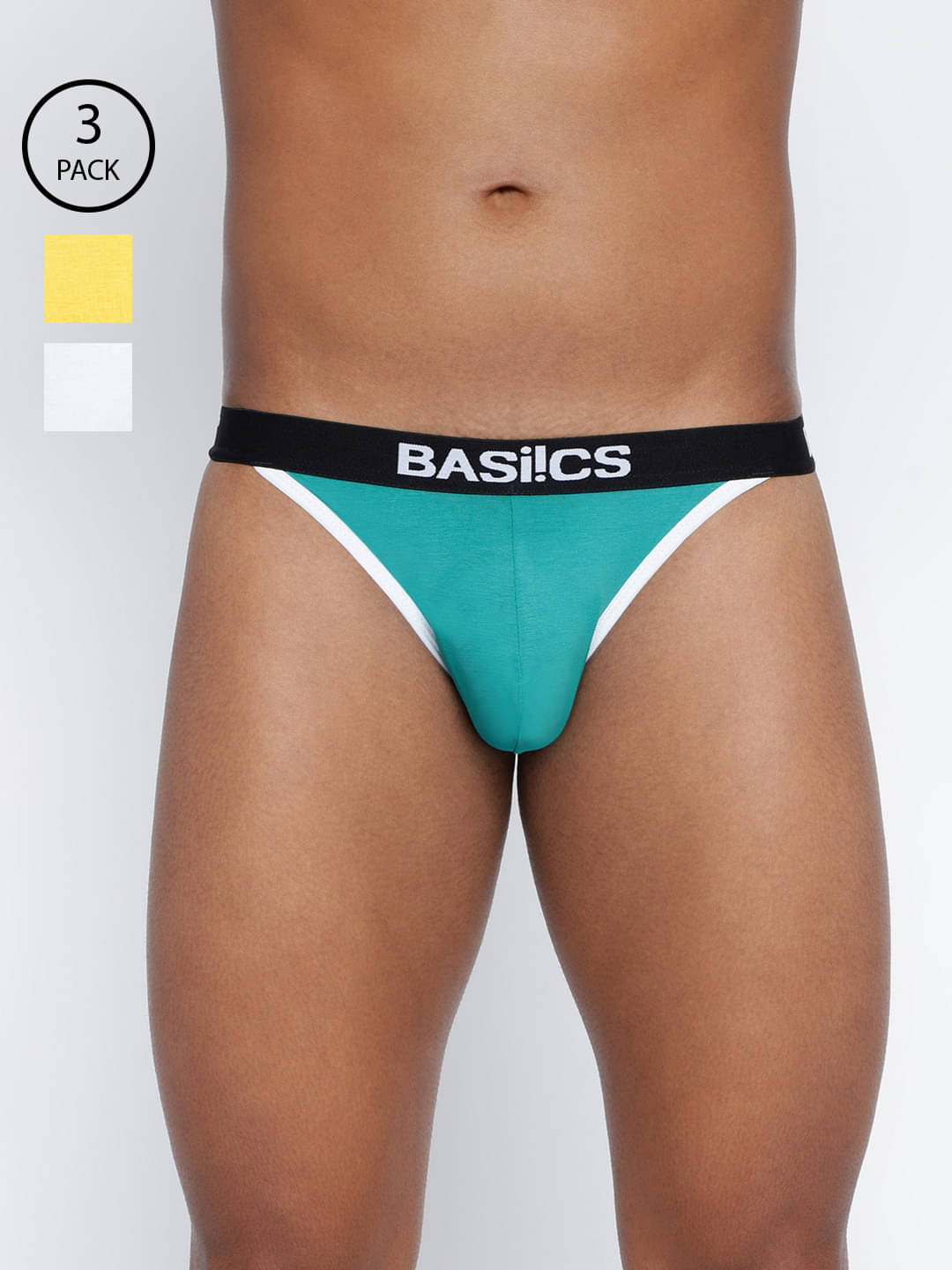     			BASIICS By La Intimo Pack of 3 Cotton Blend Briefs For Men's ( Multi )