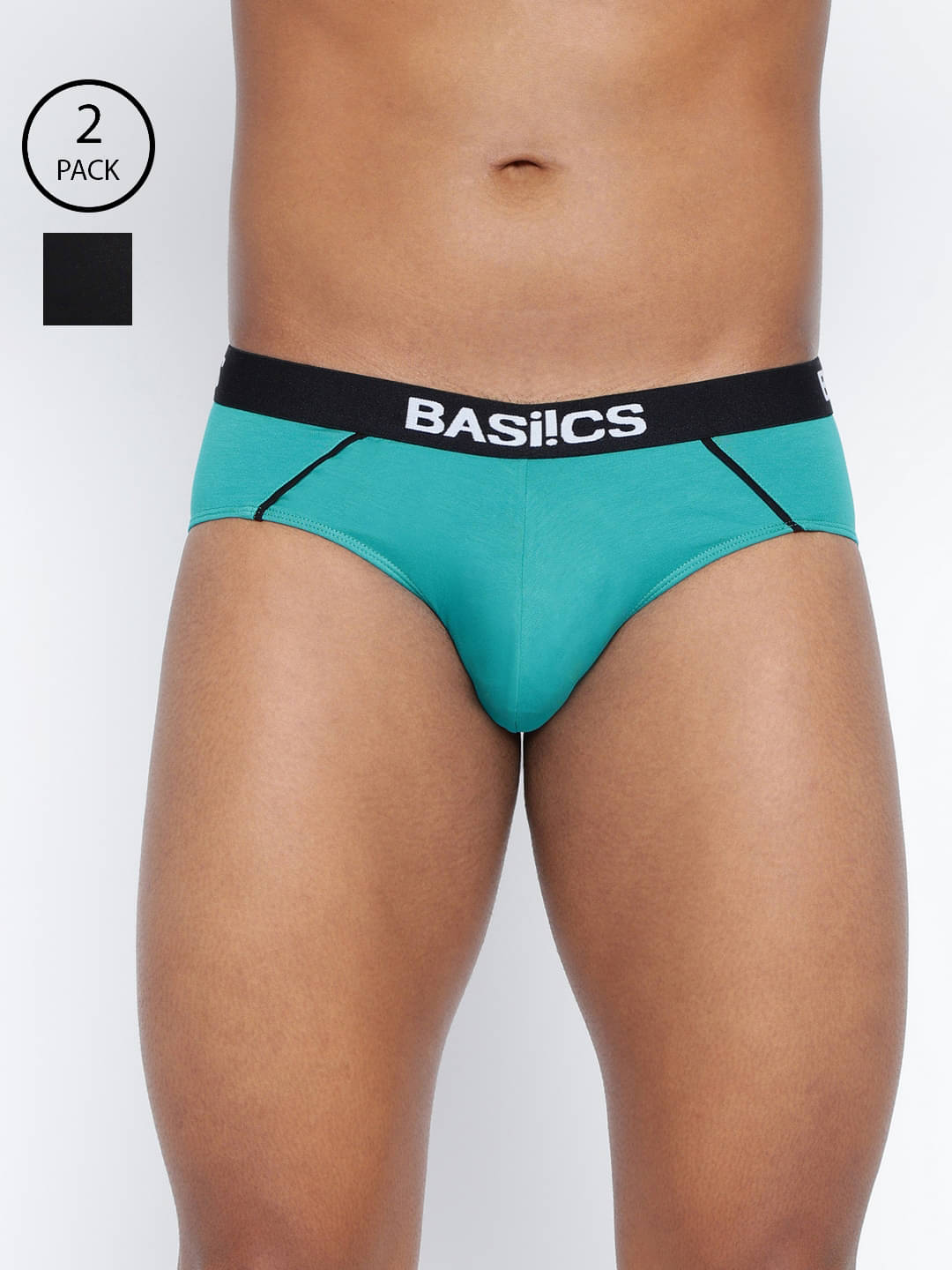     			BASIICS By La Intimo Pack of 2 Cotton Blend Briefs For Men's ( Yellow )