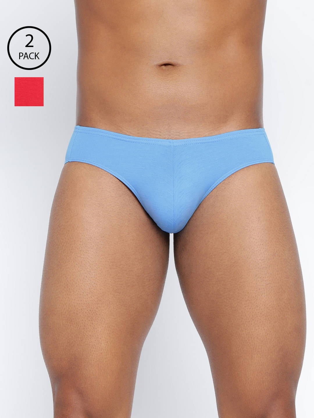 BASIICS By La Intimo Pack of 2 Cotton Blend Briefs For Men's ( Multi )     			BASIICS By La Intimo Pack of 2 Cotton Blend Briefs For Men's ( Multi )