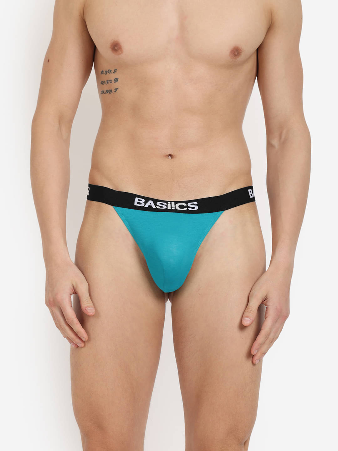 BASIICS By La Intimo Pack of 1 Cotton Blend Thongs For Men's ( Teal ) BASIICS By La Intimo Pack of 1 Cotton Blend Thongs For Men's ( Teal )