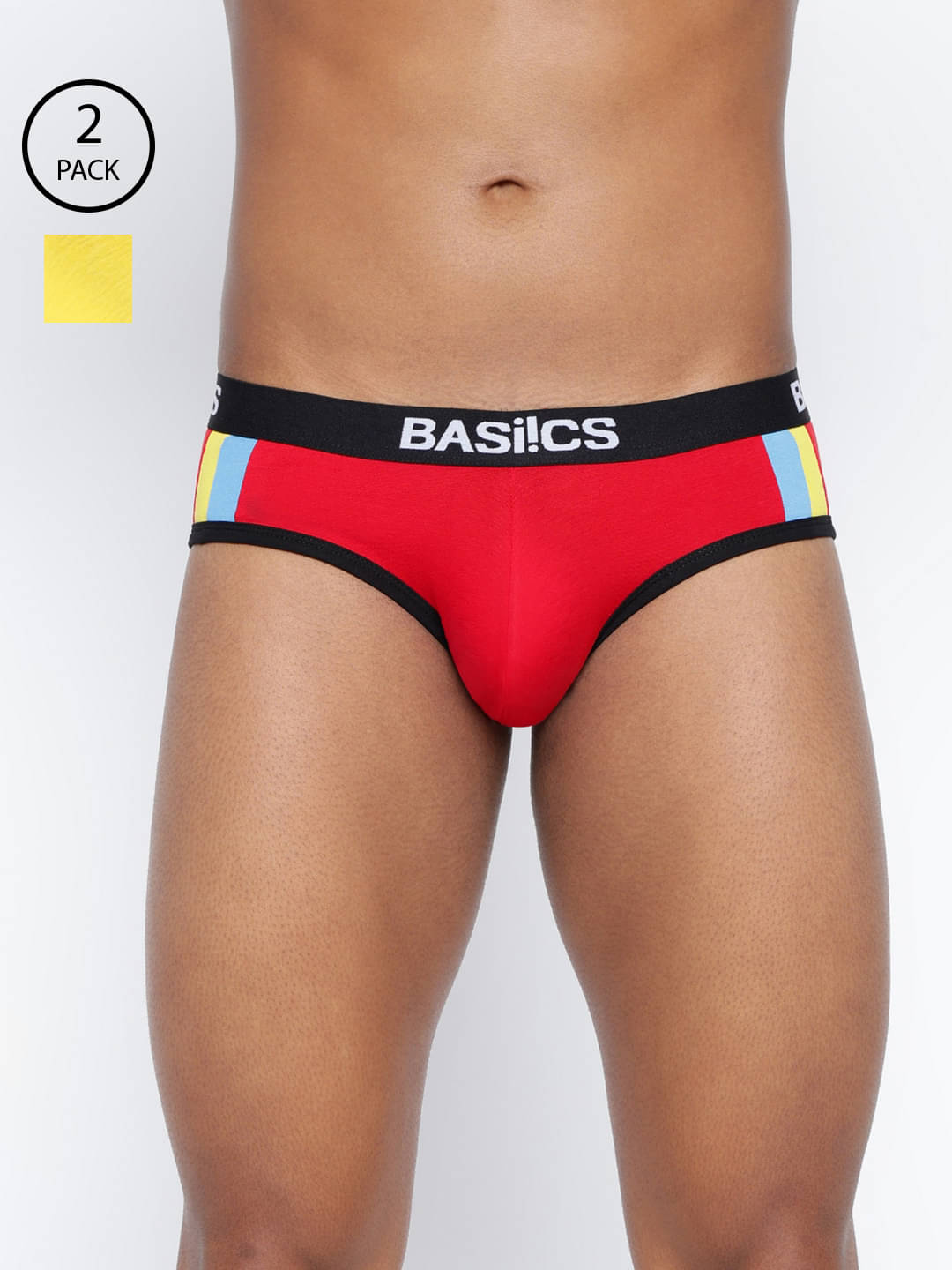 BASIICS By La Intimo Pack of 2 Cotton Blend Briefs For Men's ( Multi )     			BASIICS By La Intimo Pack of 2 Cotton Blend Briefs For Men's ( Multi )