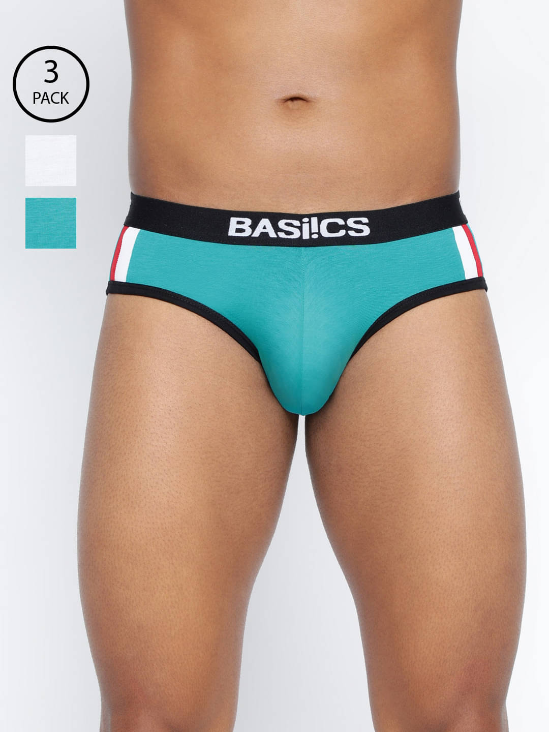     			BASIICS By La Intimo Pack of 3 Cotton Blend Briefs For Men's ( Multi )