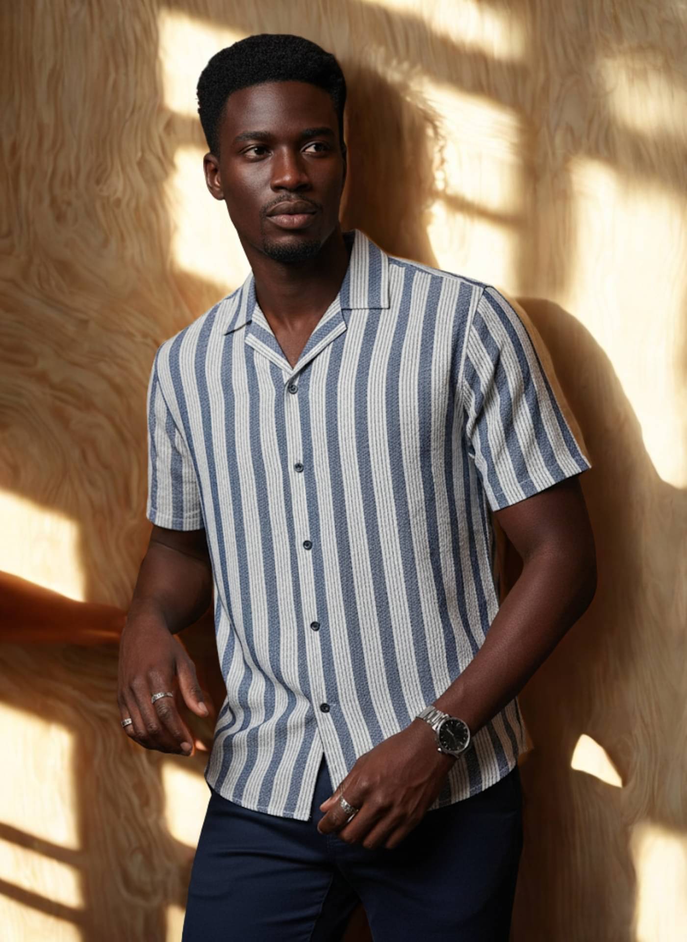     			BEAUE Poly Cotton Regular Fit Printed Half Sleeves Men's Casual Shirt - Blue ( Pack of 1 )