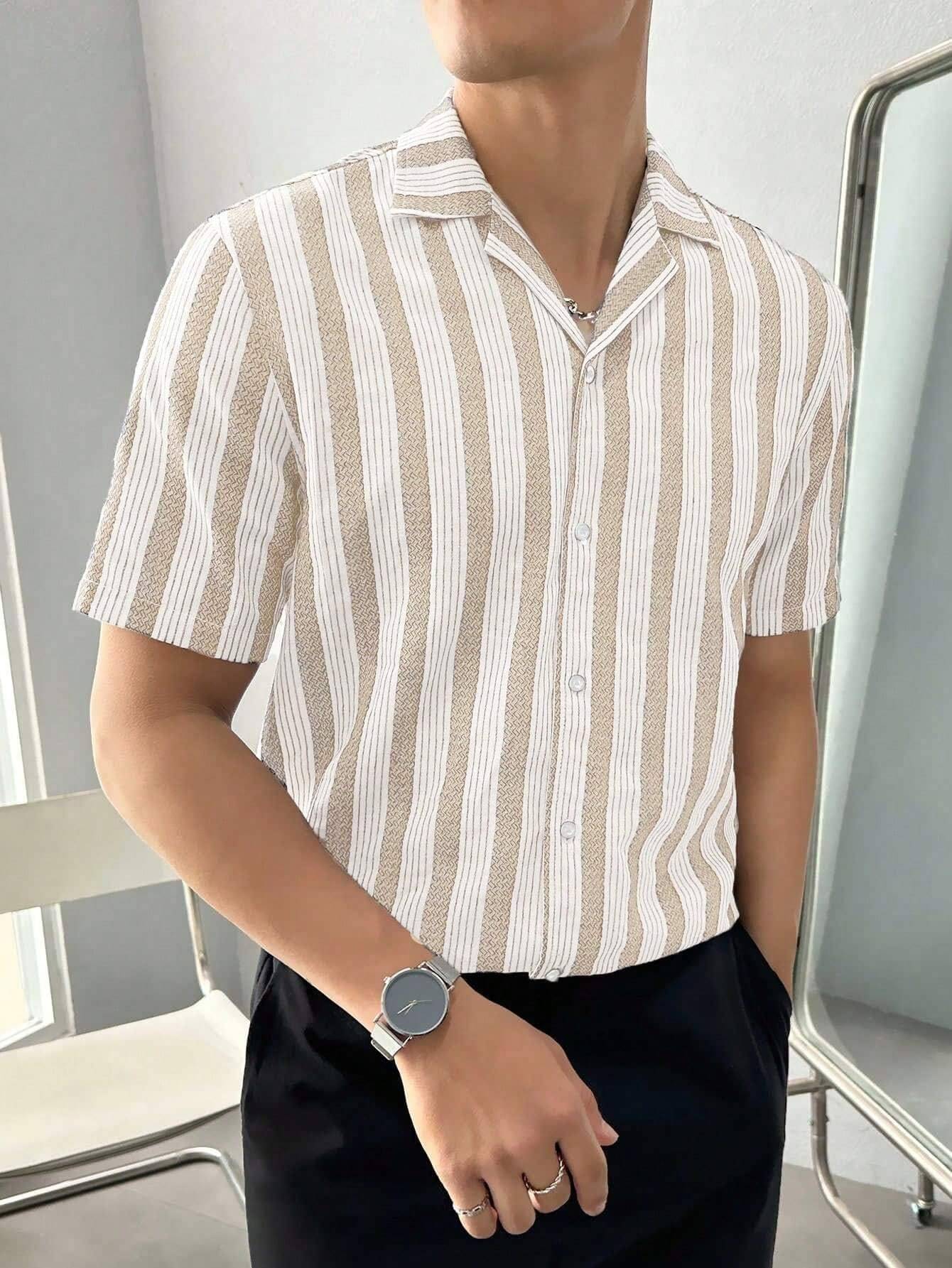     			BEAUE Poly Cotton Regular Fit Printed Half Sleeves Men's Casual Shirt - Khaki ( Pack of 1 )