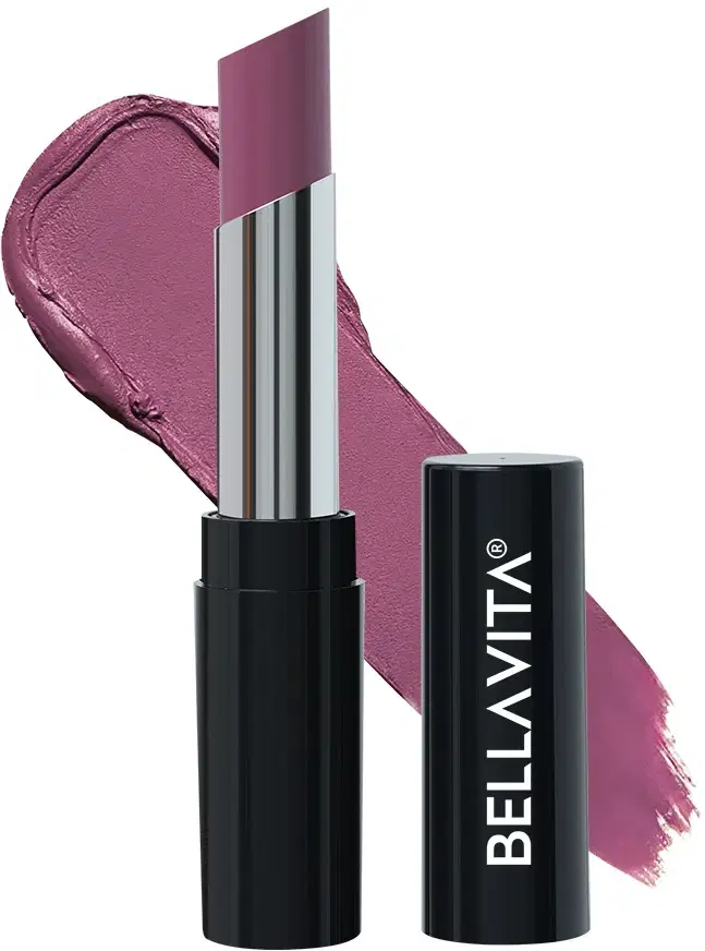 BellaVita Comfort Matte Priming Lipstick Intense Colour Creamy Matte Finish Intense Glide Advance Color Locking Technology Talc Free Rusty Pink 3.5 gm