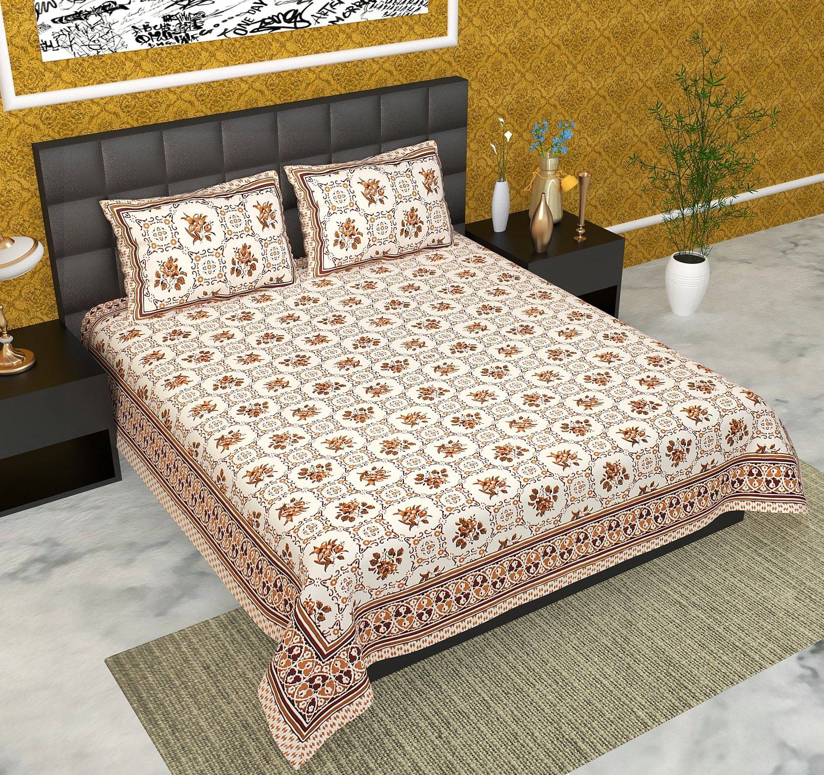 Batham Handloom Cotton 1 Double Bedsheet with 2 Pillow Covers ( Multicolor ) Batham Handloom Cotton 1 Double Bedsheet with 2 Pillow Covers ( Multicolor )