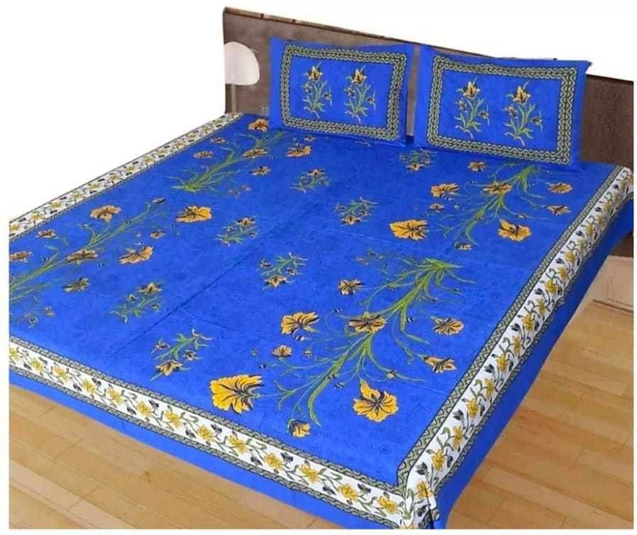Batham Handloom Cotton 1 Double Bedsheet with 2 Pillow Covers ( Blue )     			Batham Handloom Cotton 1 Double Bedsheet with 2 Pillow Covers ( Blue )