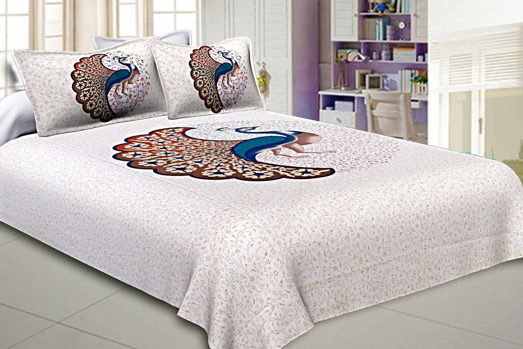 Batham Handloom Cotton 1 Double Bedsheet with 2 Pillow Covers ( White ) Batham Handloom Cotton 1 Double Bedsheet with 2 Pillow Covers ( White )