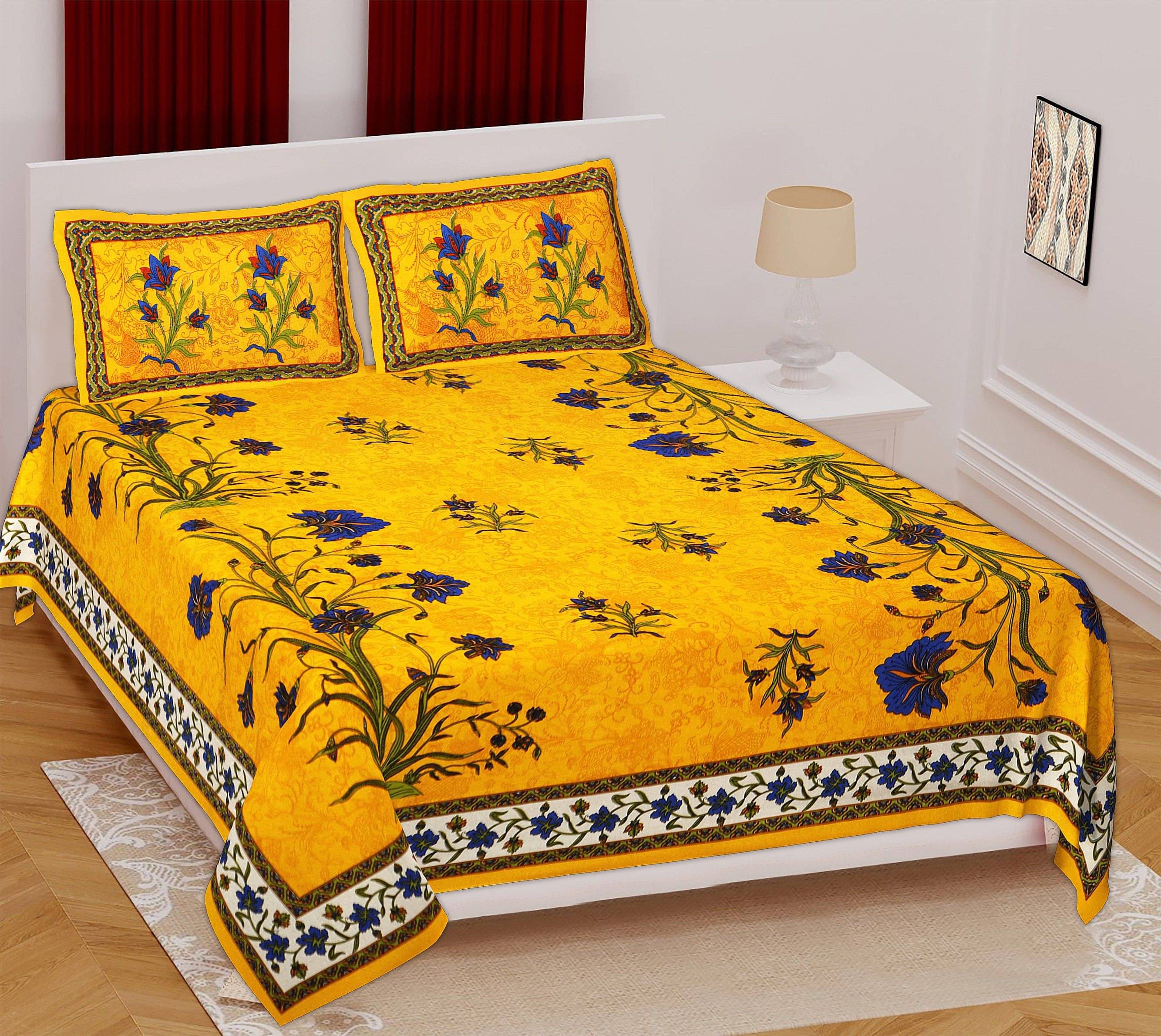     			Batham Handloom Cotton 1 Double Bedsheet with 2 Pillow Covers ( Multicolor )
