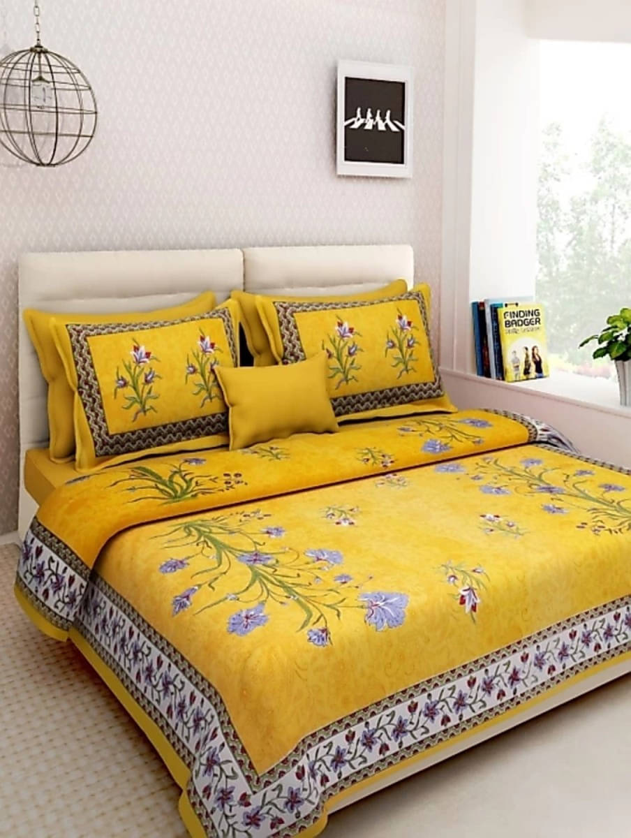 Batham Handloom Cotton 1 Double Bedsheet with 2 Pillow Covers ( Green )     			Batham Handloom Cotton 1 Double Bedsheet with 2 Pillow Covers ( Green )