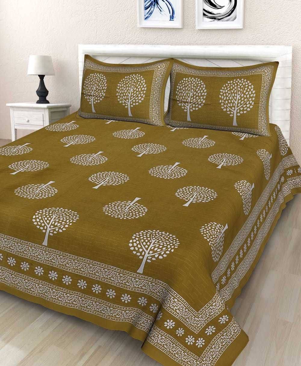 Batham Handloom Cotton 1 Double Bedsheet with 2 Pillow Covers ( Green ) Batham Handloom Cotton 1 Double Bedsheet with 2 Pillow Covers ( Green )
